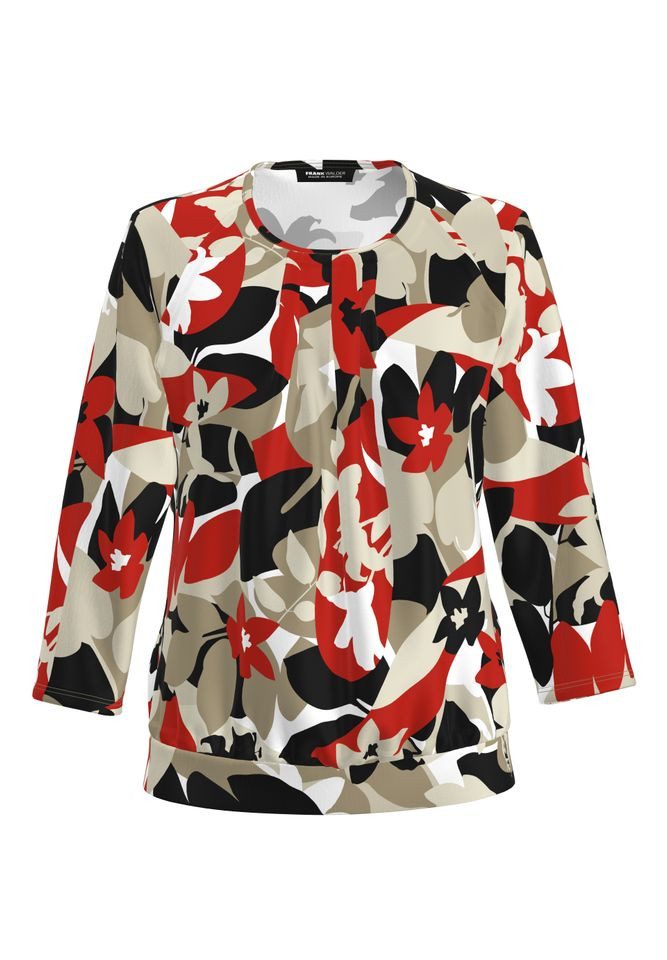 Langarmbluse - Bluse - Damenbluse - Blusenshirt - Blusenshirt mit Blütendesign