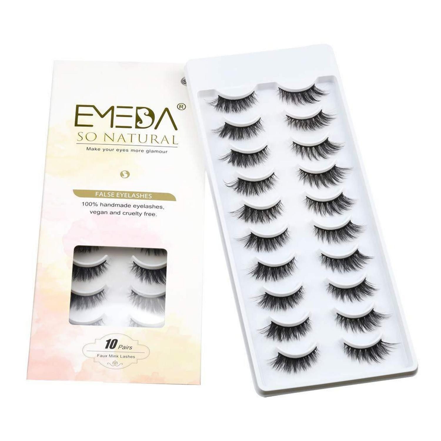 LuxusKollektion Bandwimpern Falsche Wimpern Set 10 Paar Natur