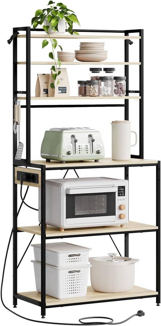 Woltu Küchenregal, 1-tlg., 6-stöckig, 6 Haken, günstig online kaufen