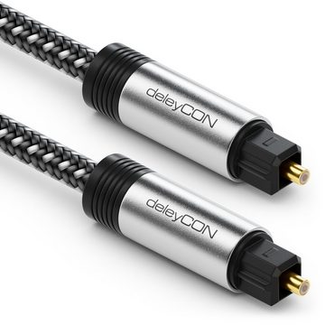 deleyCON deleyCON Toslink Kabel 7,5m Optisches Digital Audio Kabel Optisches-Kabel