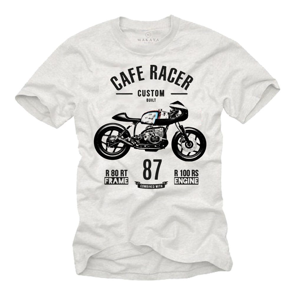 MAKAYA T-Shirt Herren Motorradbekleidung Männer Geschenke Motorrad Motiv Biker mit Druck, aus Baumwolle