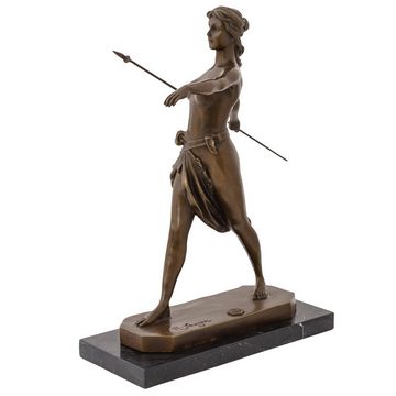 Aubaho Skulptur Bronzeskulptur Skulptur Amazone Göttin Diana Bronze Figur Statue Antik