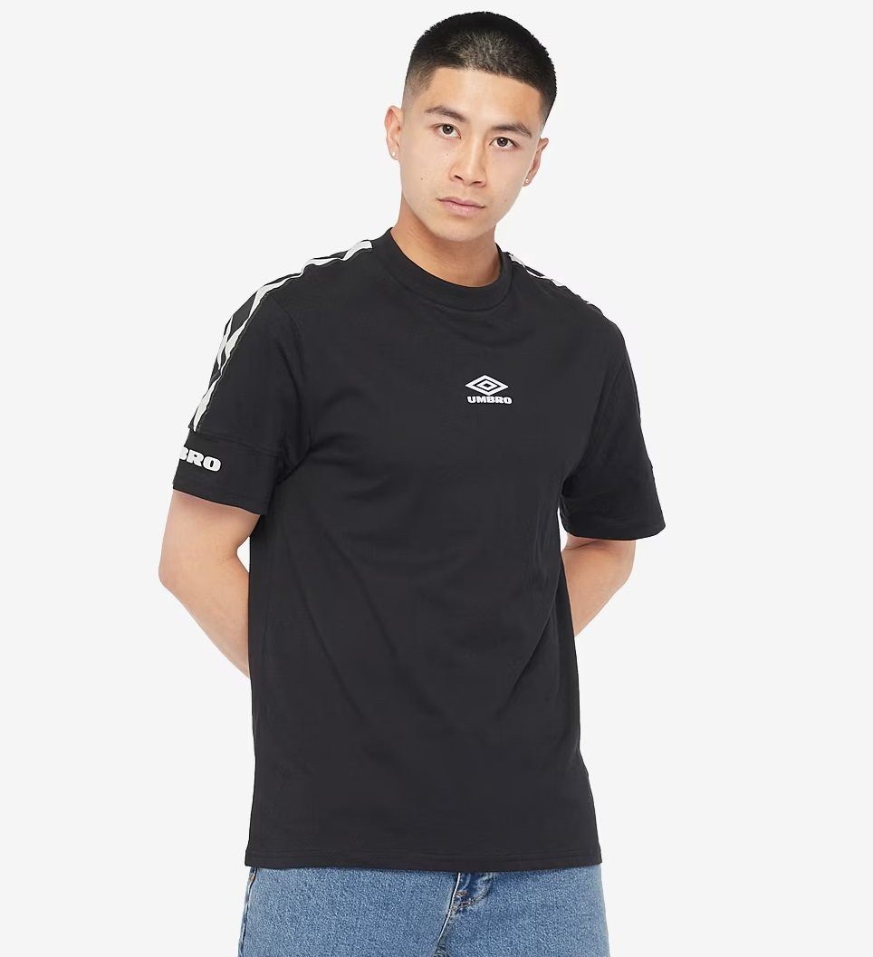 Umbro T-Shirt Diamond Taped Crew Tee (100% Baumwolle) schwarz Herren