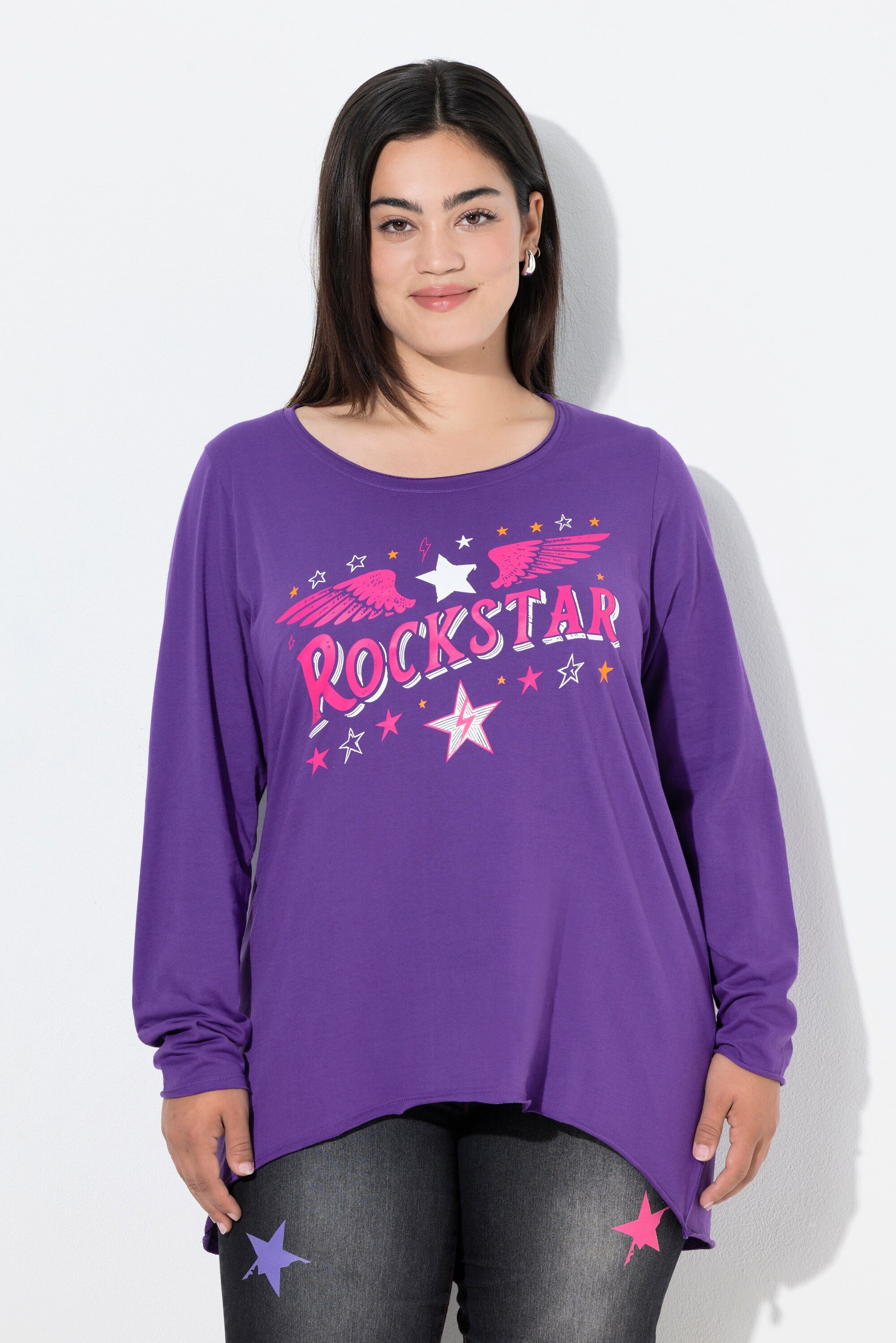Angel of Style T-Shirt T-Shirt A-Linie Rockstar Langarm