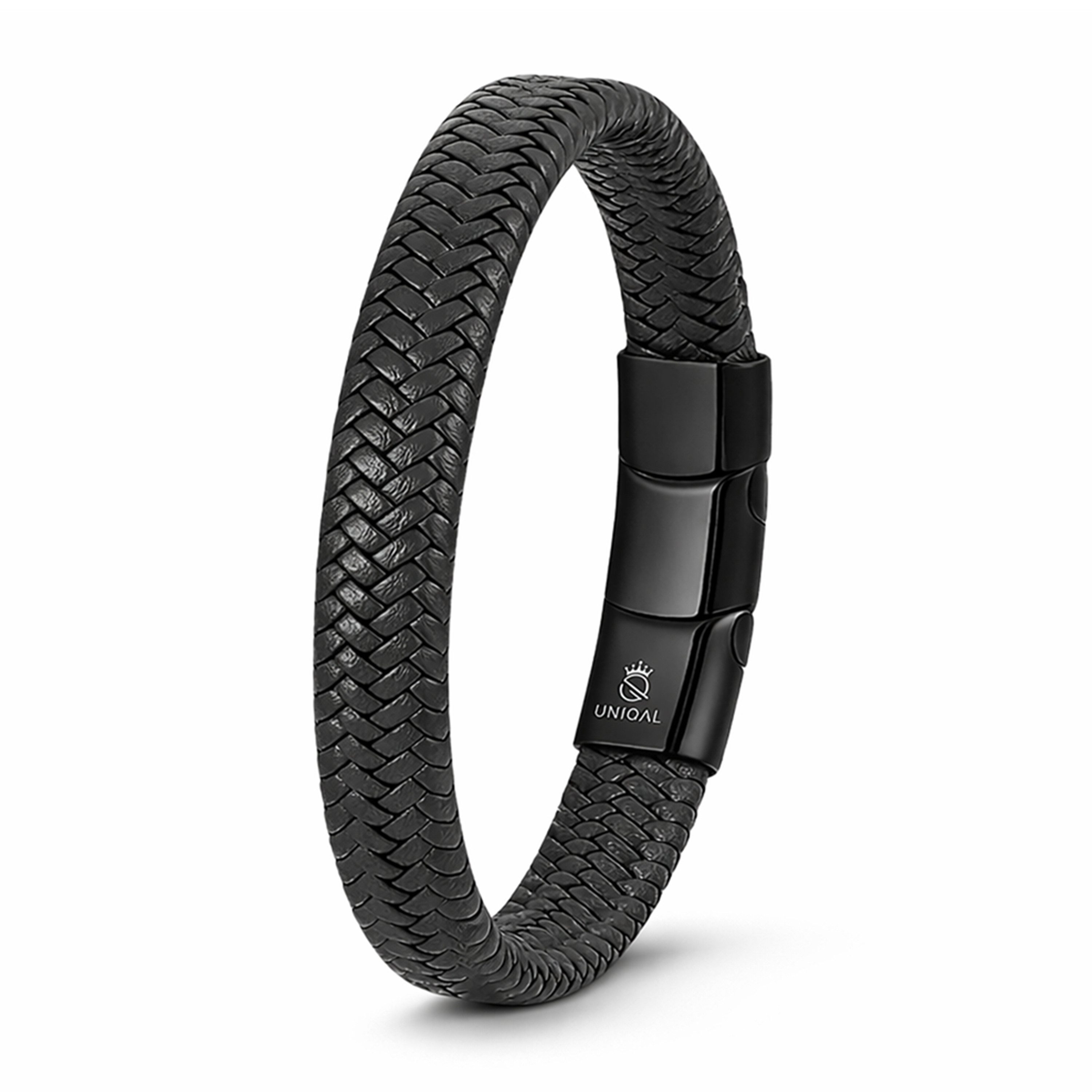 UNIQAL.de Lederarmband "MULTY COLOR" Geflochtenes Echtlederaccessoire mit Magnetverschluss (Edelstahl, Verlängerungsglied, Unisex, klassisches Design), Premium-Qualität – handgefertigt, kombinierbar, sportlich-elegant.