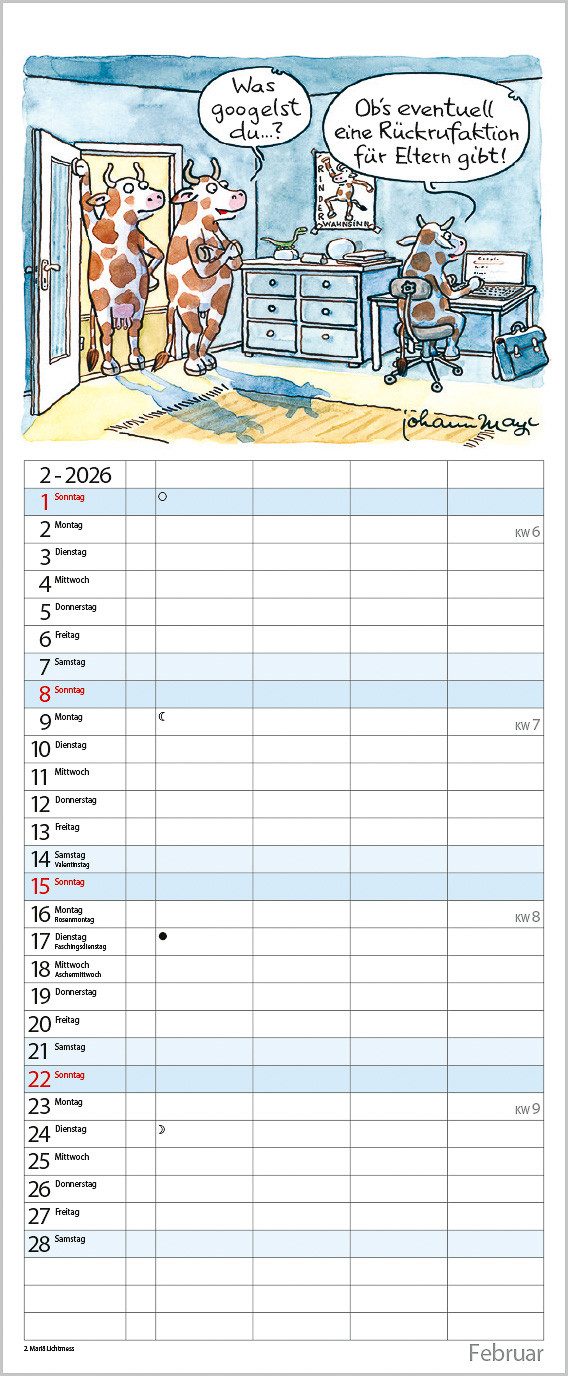 Korsch Verlag Familienkalender Korsch Kalender Tierisches Familienglück 2026