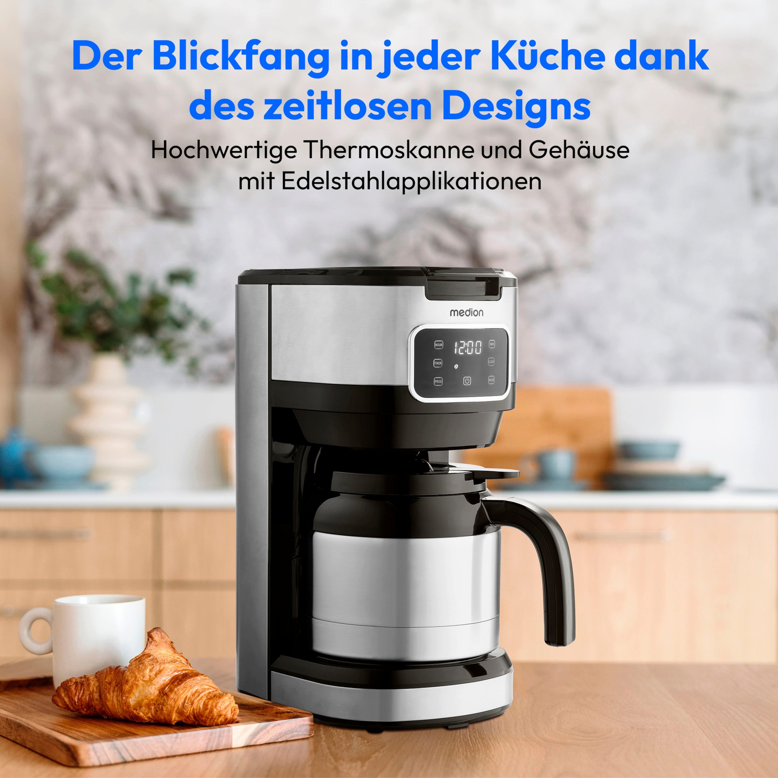Medion® Toaster MEDION LIFE Kaffeemaschine mit Thermoskanne, 900 W – Bild 2 von 5