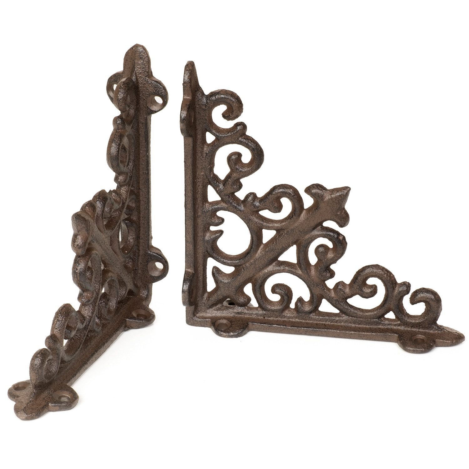 Moritz Wandregalhalter Wandwinkel 2er-Set aus Gusseisen im Antik-Look 14 cm, Regalträger Regalwinkel Regalhalterung Wandregal Regal Kommode – Bild 4 von 5