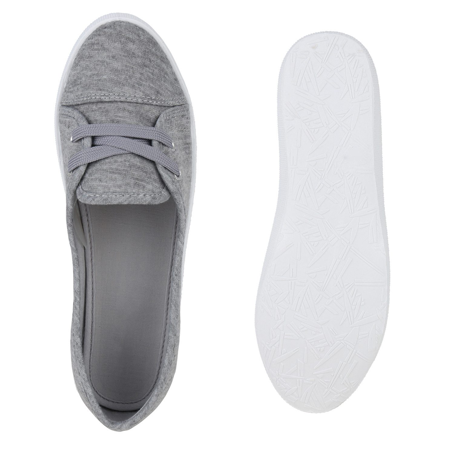 VAN HILL 841298 Sneaker Ballerinas Damen Sportliche Ballerinas Bequeme Basic Stoff Freizeit
