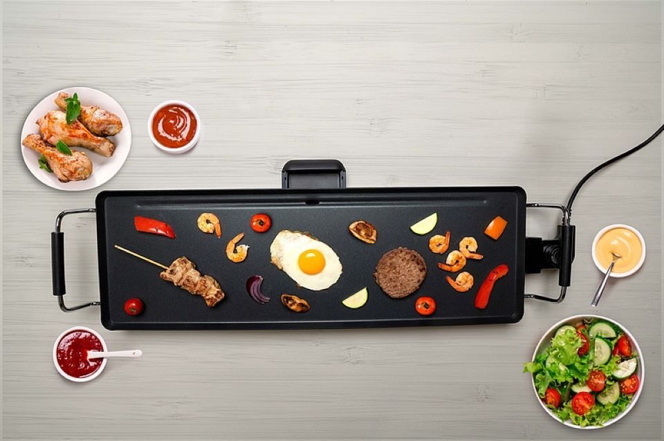 *Alpina* Teppanyakigrill *Alpina* Grill-Teppenyaki, 2000 Watt, Edelstahloptik, 2000 W, antihaftbeschichtet