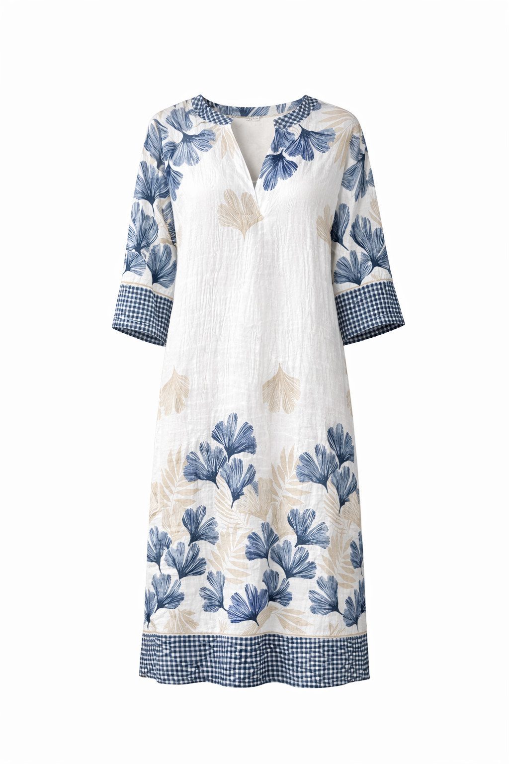 ITALY VIBES Sommerkleid - Kleid Damen - Midikleid - Tunikakleid - Shirtkleid mit Print ONE SIZE / passend für Größe M - XXL