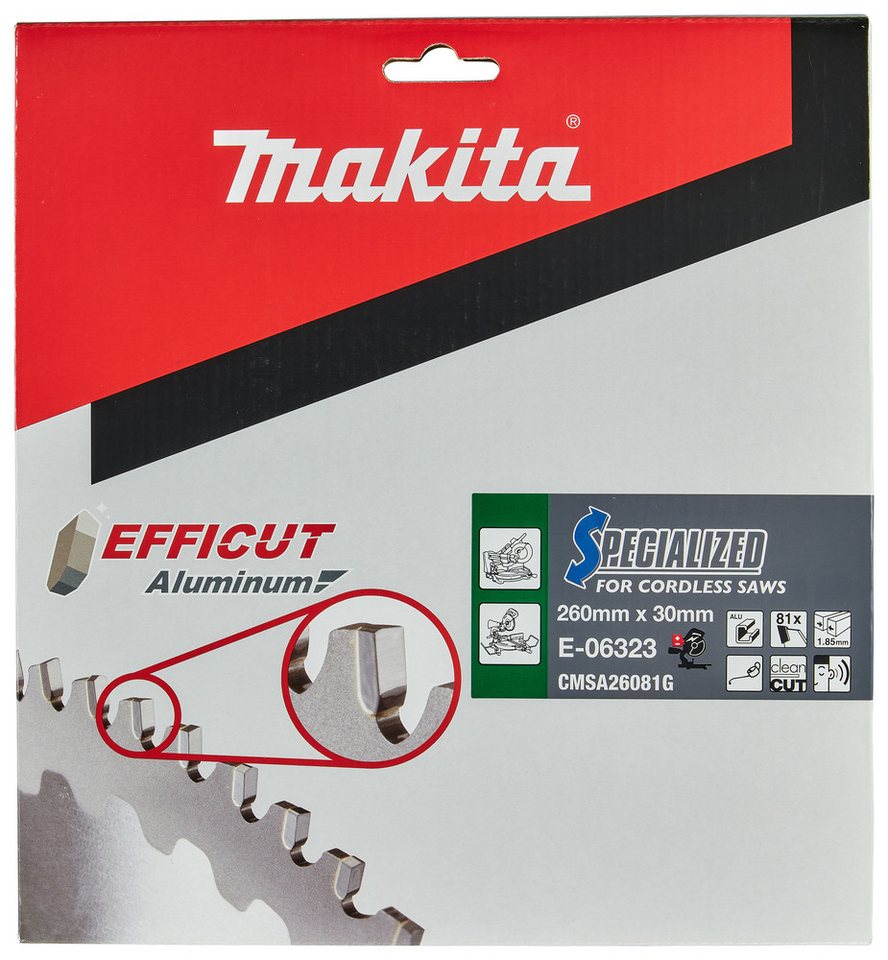 Thumbnail - Makita Kreissägeblatt E-06323 (81 Z, 1-St., 260x1,5x30mm), EFFICUT - schneller und effizienter