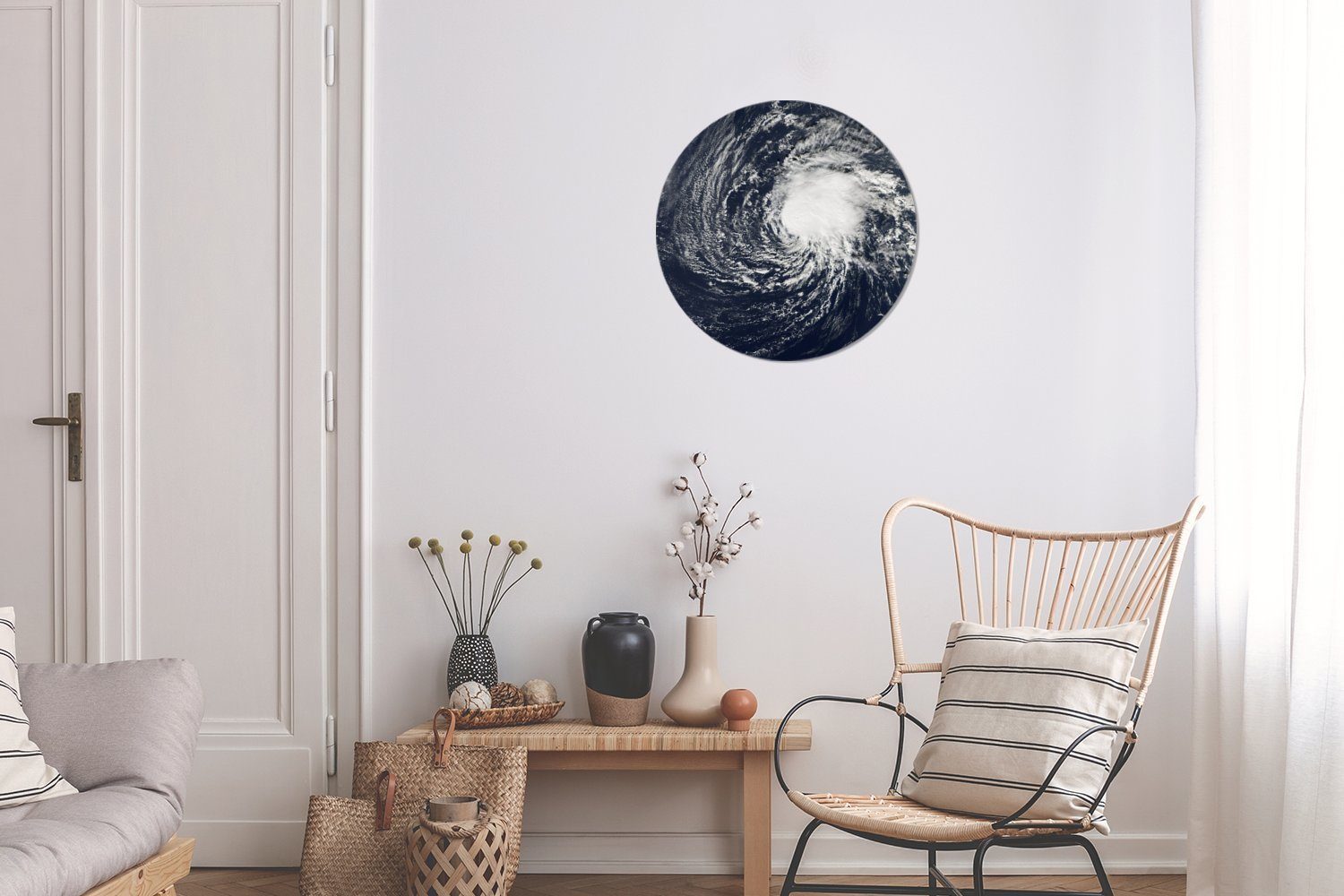Rundes St), (1 cm Wandbild, MuchoWow 30x30 Meer, Kreis Wanddekoration Wohnzimmer, über dem Forex, Wirbelsturm Gemälde