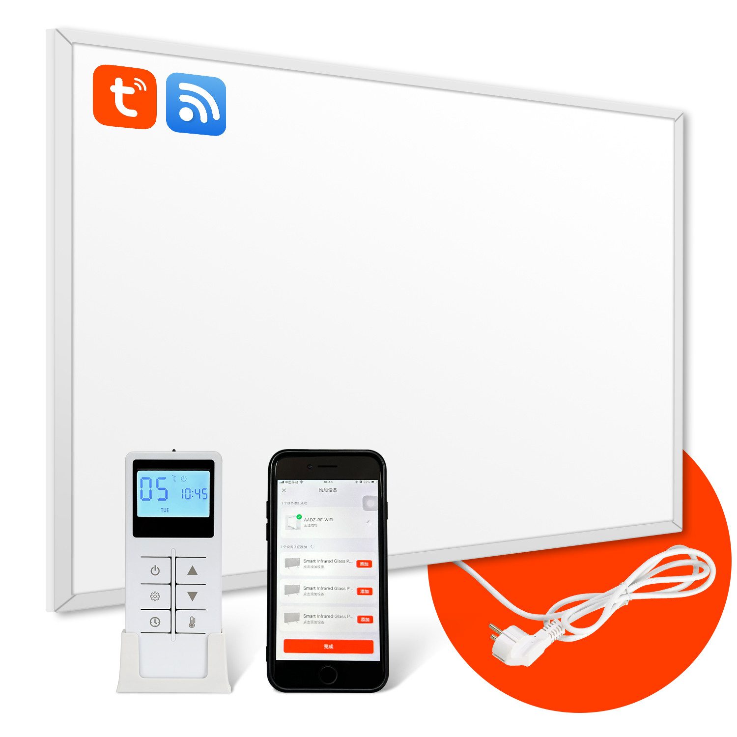 Clanmacy Infrarotheizung Wandheizung Elektroheizung 980/1200W inkl. Thermos günstig online kaufen