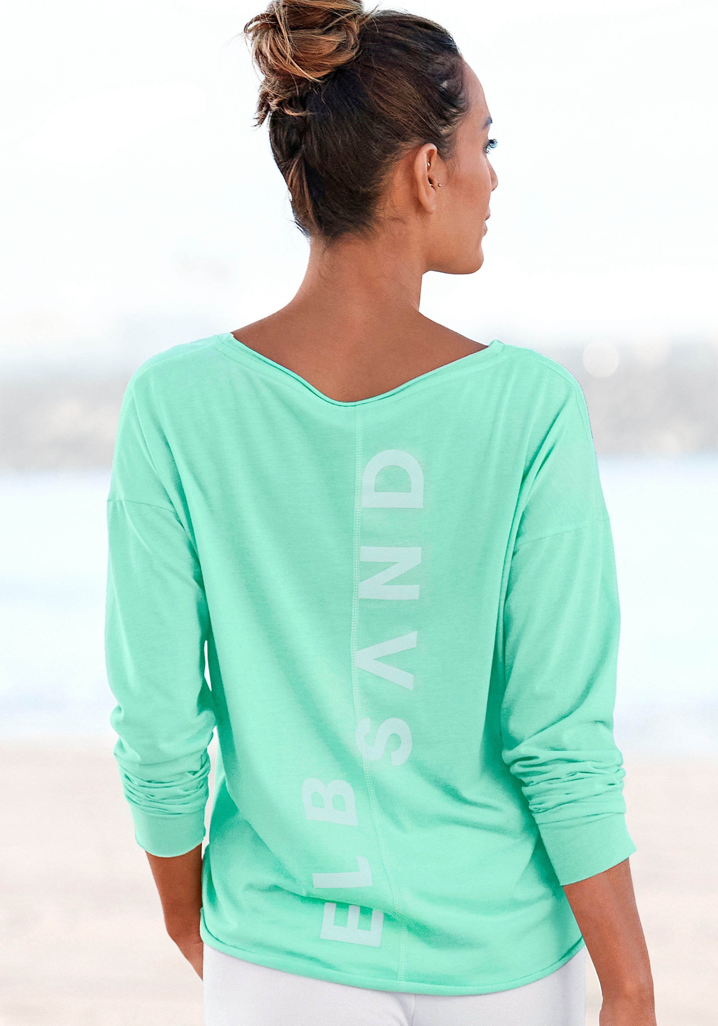 Elbsand Langarmshirt Raina mit Logoprint hinten, Longsleeve aus Baumwoll-Mix