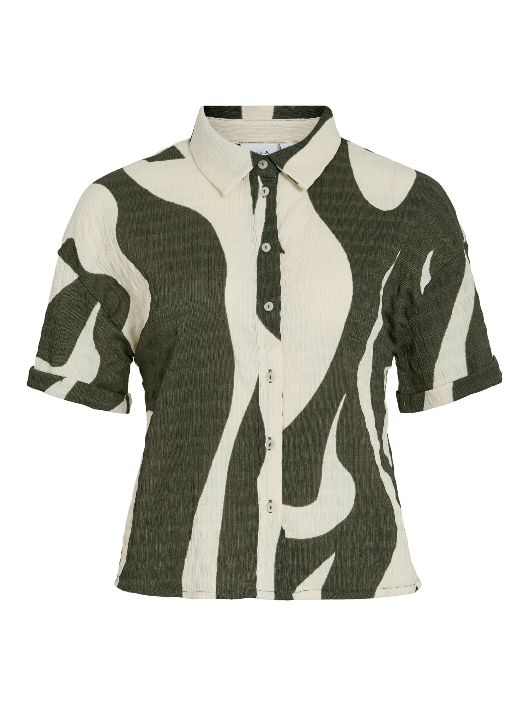 Vila Blusenshirt Legeres Shirt Oberteil mit Kragen und Allover Print VIZEYA günstig online kaufen