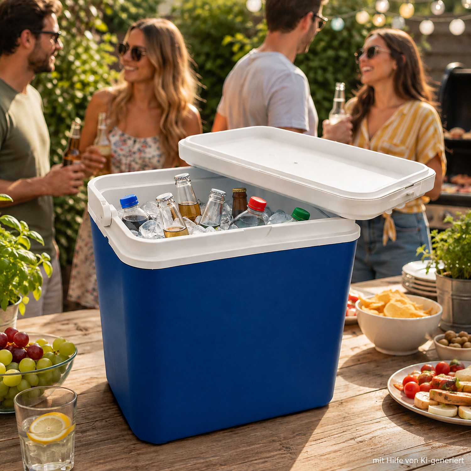 Mojawo Kühlbox Kühlbox Thermobox Picknick Camping Outdoor 24 Liter mit Henkel