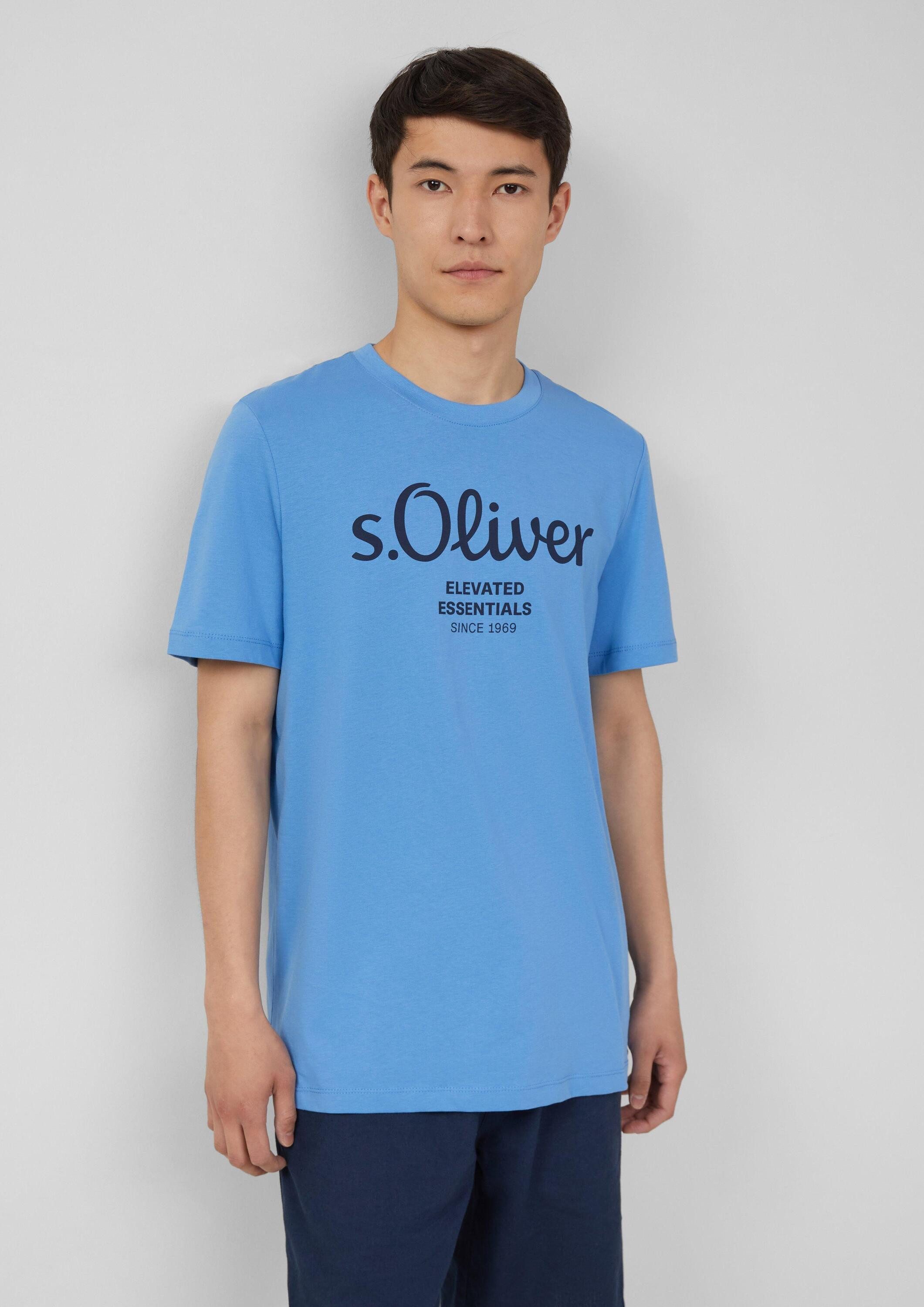 s.Oliver Kurzarmshirt T-Shirt Baumwoll-T-Shirt mit Logo-Print günstig online kaufen