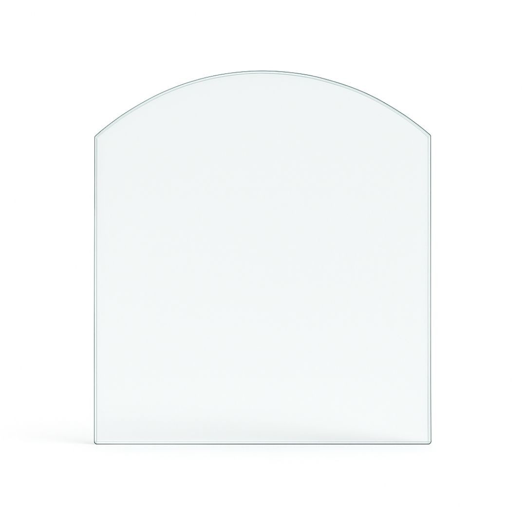 Feuercampus Bodenschutzplatte Funkenschutzplatte Glas für Kaminofen Segmentbogen 120 x 100 x 0,6 cm