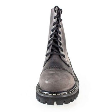 ANGRY ITCH Angry Itch 08-Loch Leder Stiefel Vintage Dunkelbraun Größe 47 Schnürstiefel aus echtem Leder, mit Stahlkappe
