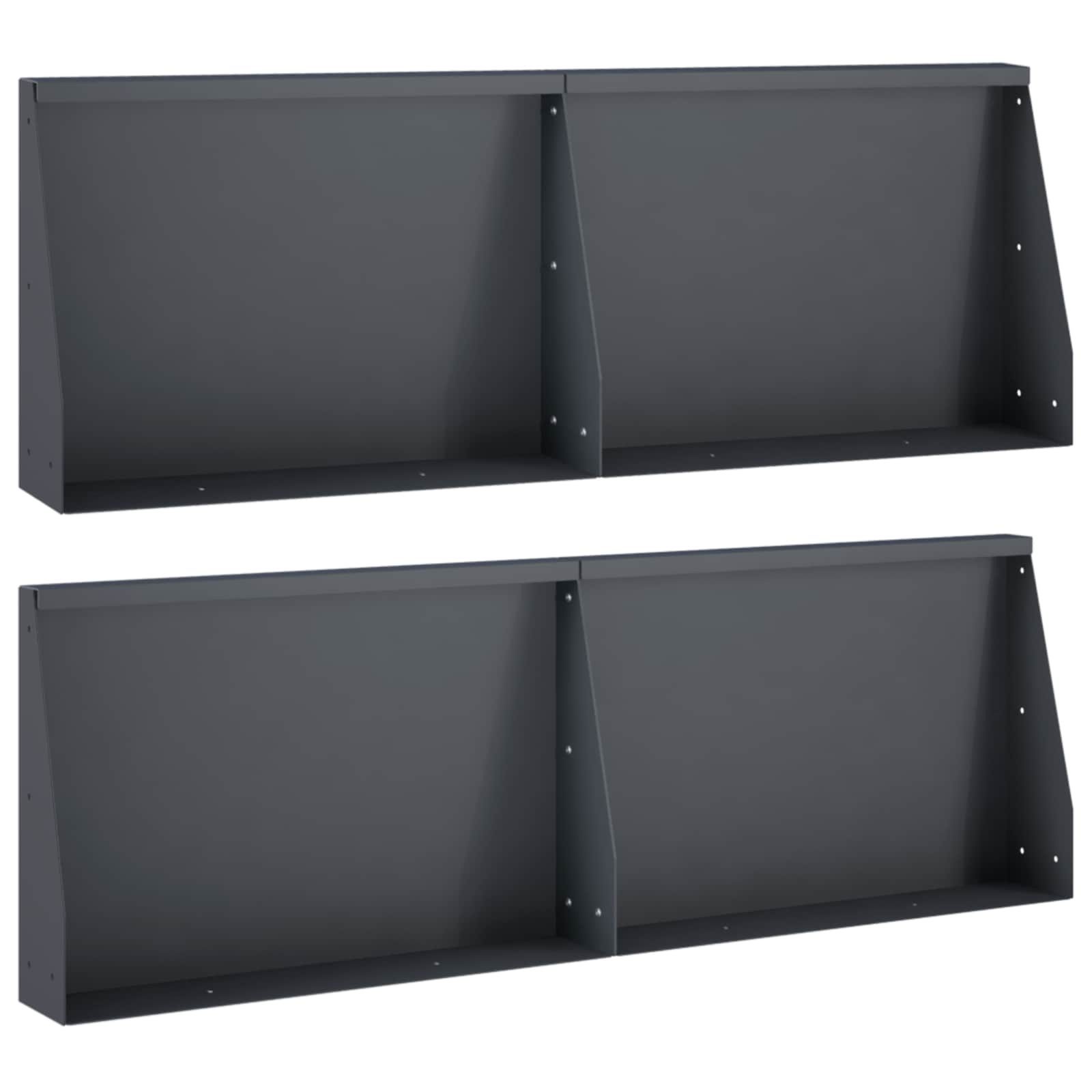 vidaXL Beetumrandung Stützmauer 4 stk. 60 x 12 x 30 cm Stahl Anthrazit