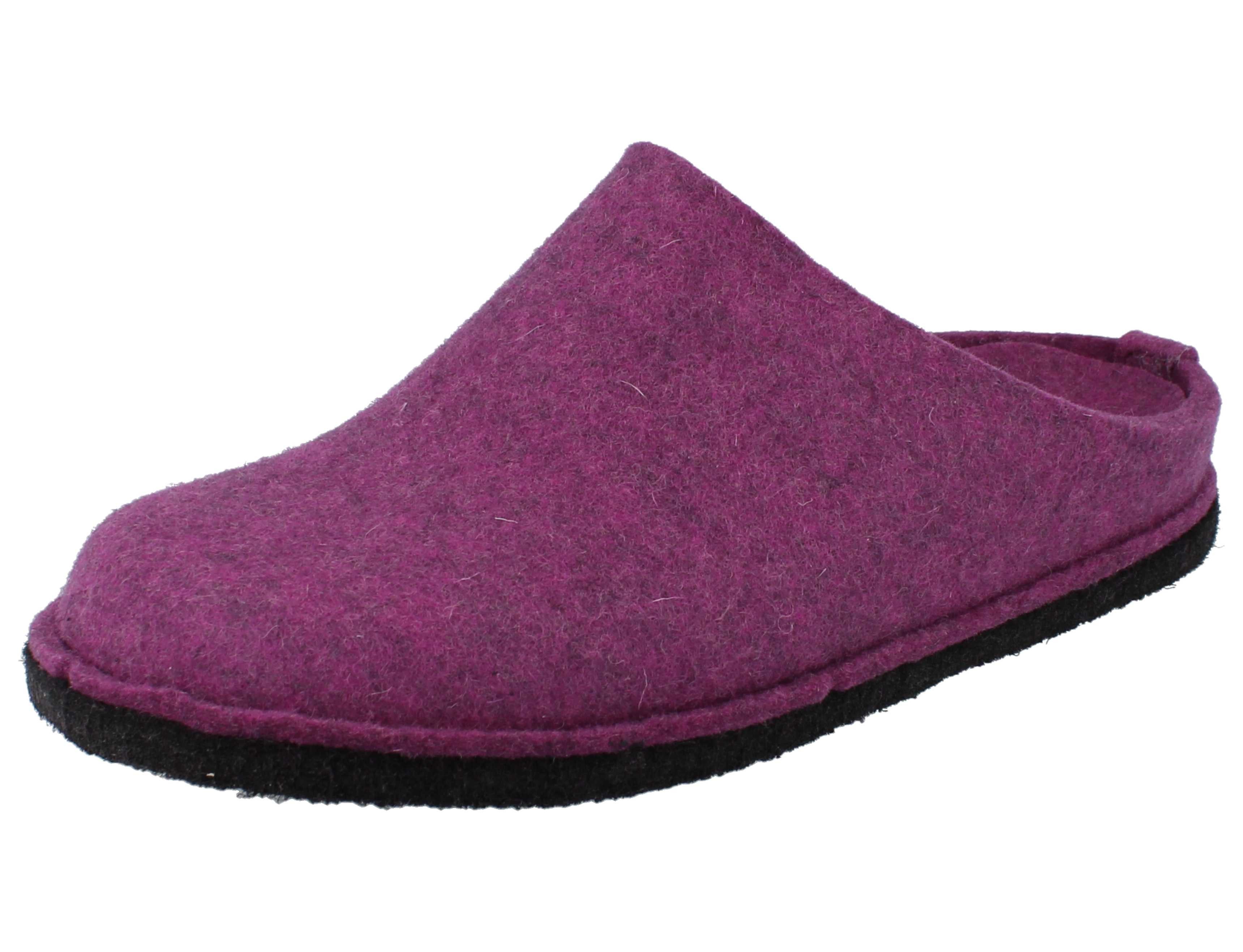 Haflinger HAFLINGER Flair Soft Damen Pantoffel lila Wollfilz - Größe: 37 Clog Atmungsaktiv
