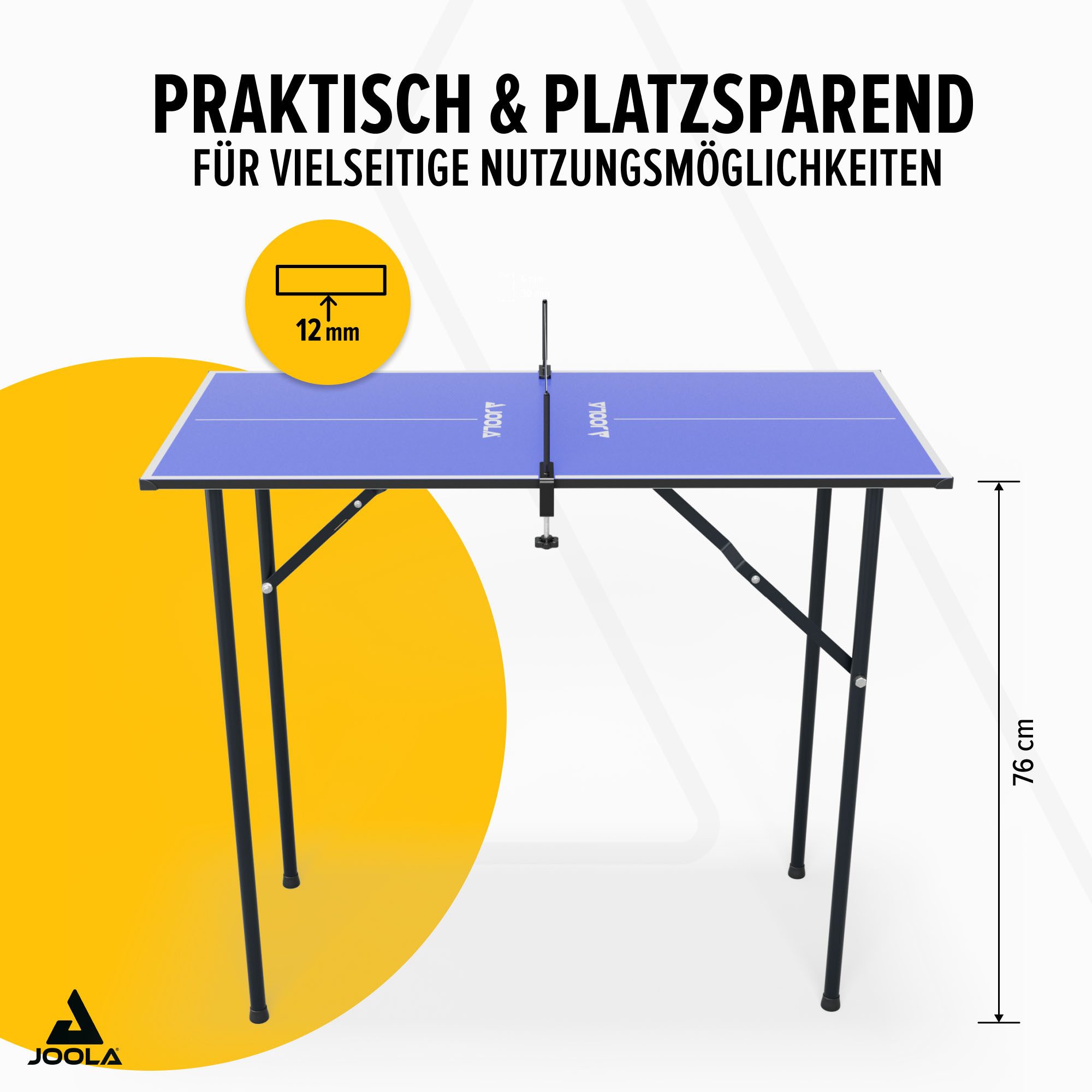 Joola Mini-Tischtennisplatte Mini (2-tlg), Das Netz ist im Lieferumfang enthalten
