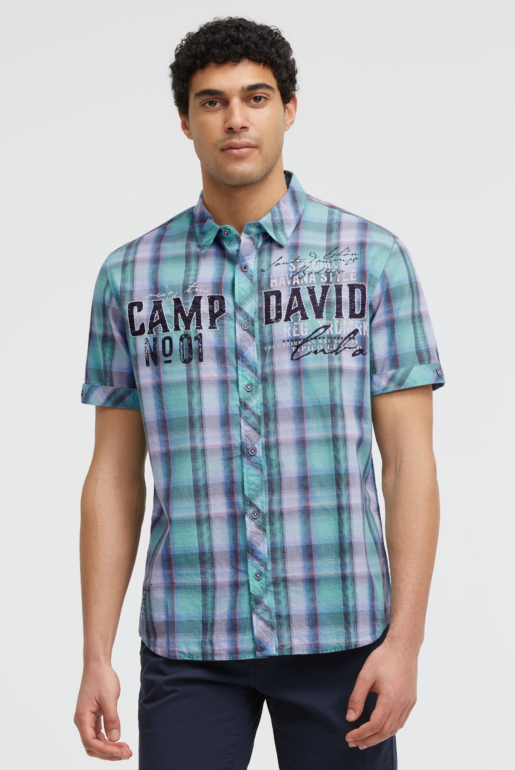 CAMP DAVID Kurzarmhemd mit Turn-Up-Ärmel