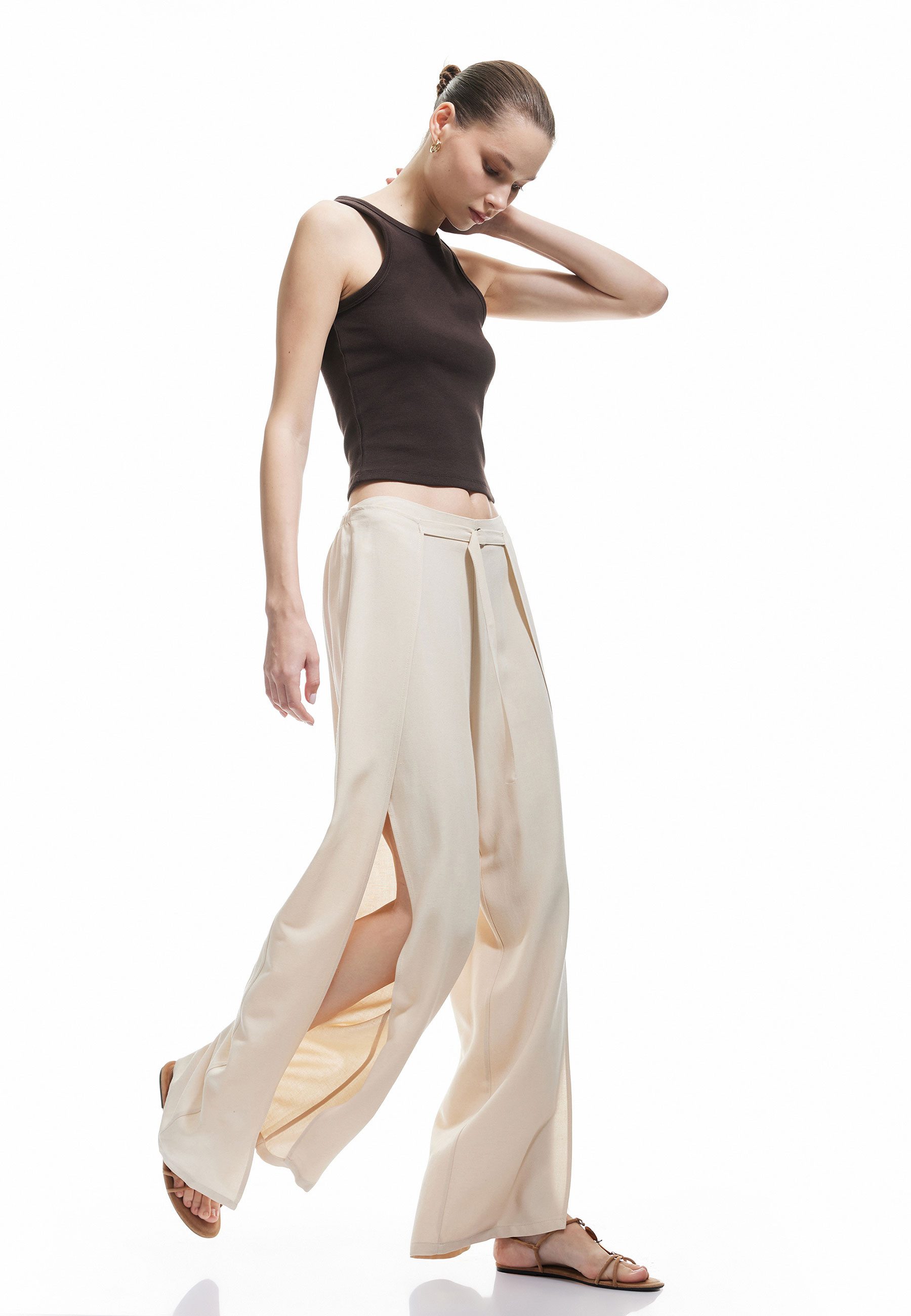 Koton Palazzohose Normale Leibhöhe Wide Leg Palazzohose günstig online kaufen