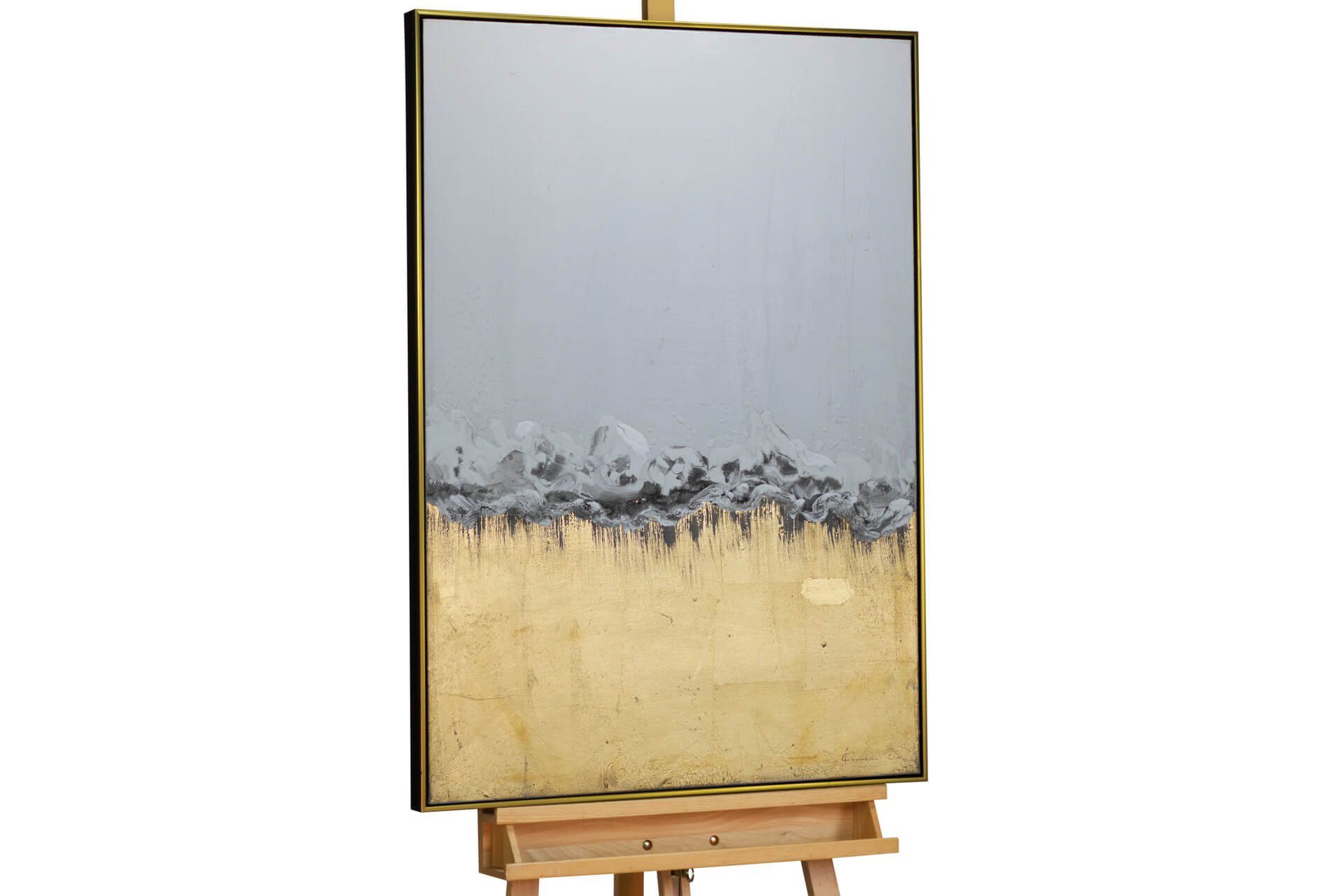 KUNSTLOFT Gemälde Goldenes Himmelreich 77.5x102.5 cm, Leinwandbild 100% HANDGEMALT Wandbild Wohnzimmer