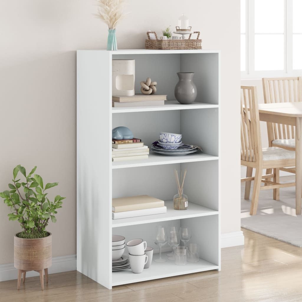 furnicato Highboard Weiß 70x41x124 cm Holzwerkstoff (1 St), Stabiler Beistellschrank mit viel Stauraum für dein Zuhause