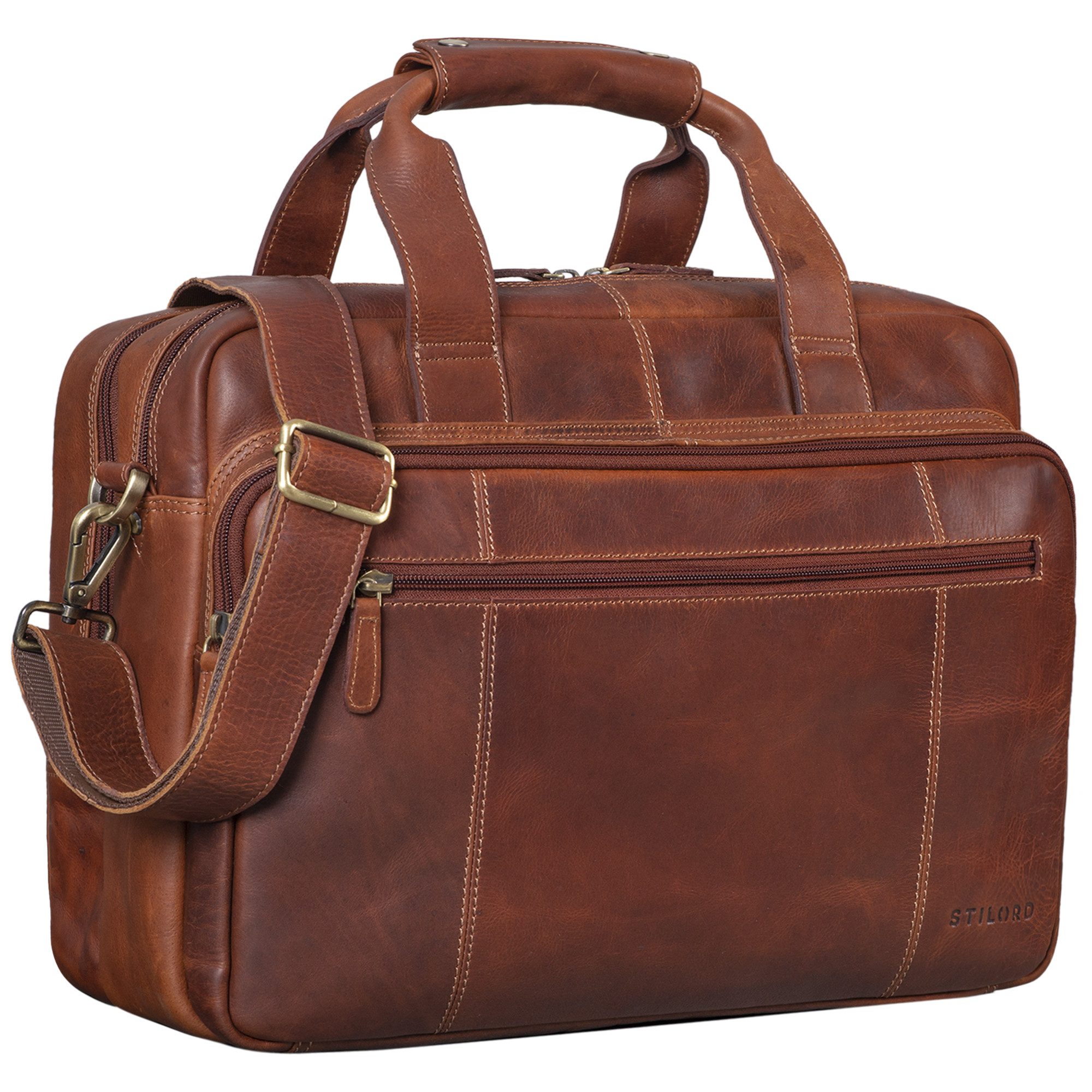 STILORD Aktentasche "Experience" XL Aktentasche Leder Herren Große 15,6 Zoll Laptoptasche