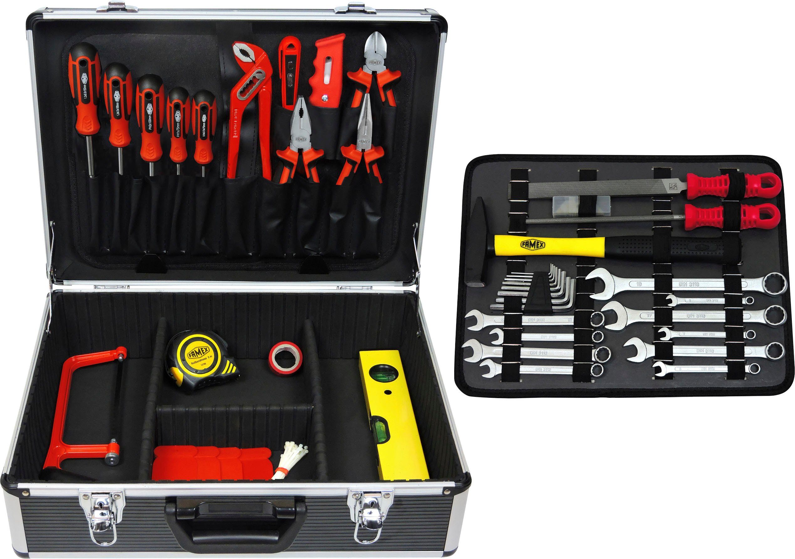 FAMEX Werkzeugset Werkzeugkoffer 744-48, 159-teilig, mit Werkzeug