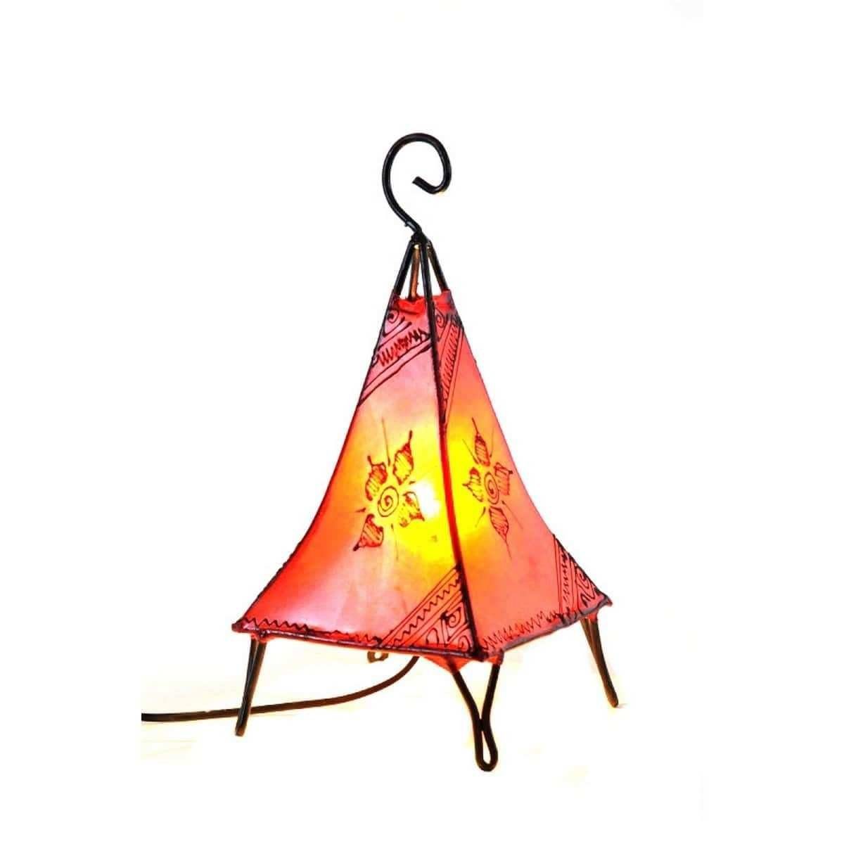 Stehlampe ohne Pyramide Orient marokkanische 35-38 Rot cm, SIMANDRA Leuchtmittel Lederlampe