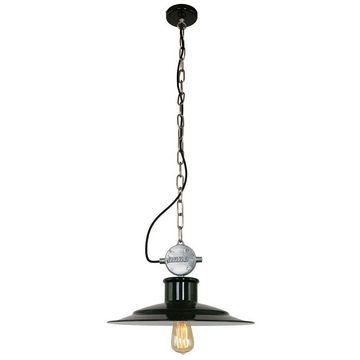 Steinhauer LIGHTING Pendelleuchte, Leuchtmittel nicht inklusive, Hängelampe Wohnzimmerleuchte Esstisch Retro Schirm schwarz D 40 cm