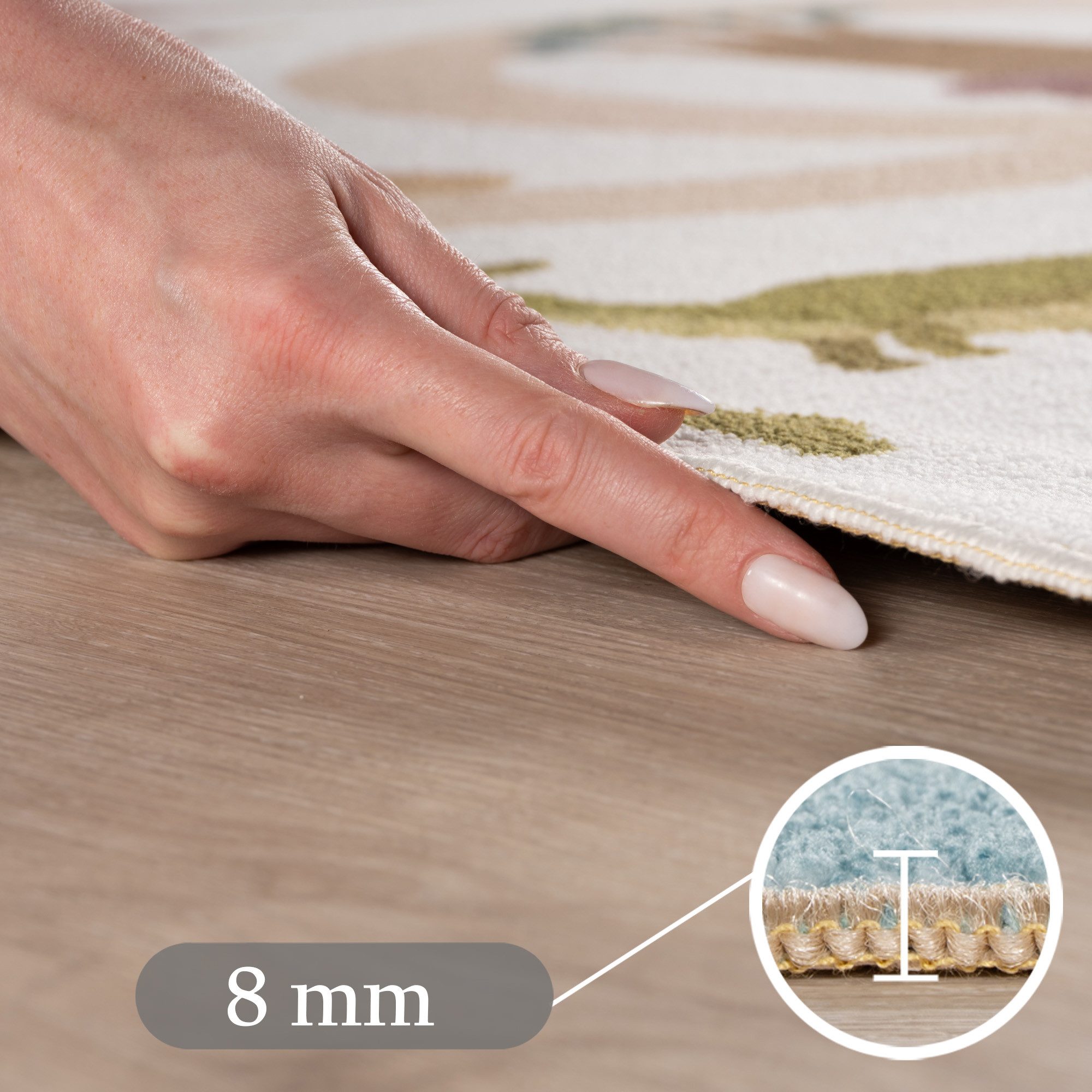 SIMPEX24 Teppich Bunte Dino Welt, Rund, Höhe: 8 mm, Teppich Kinderzimmer