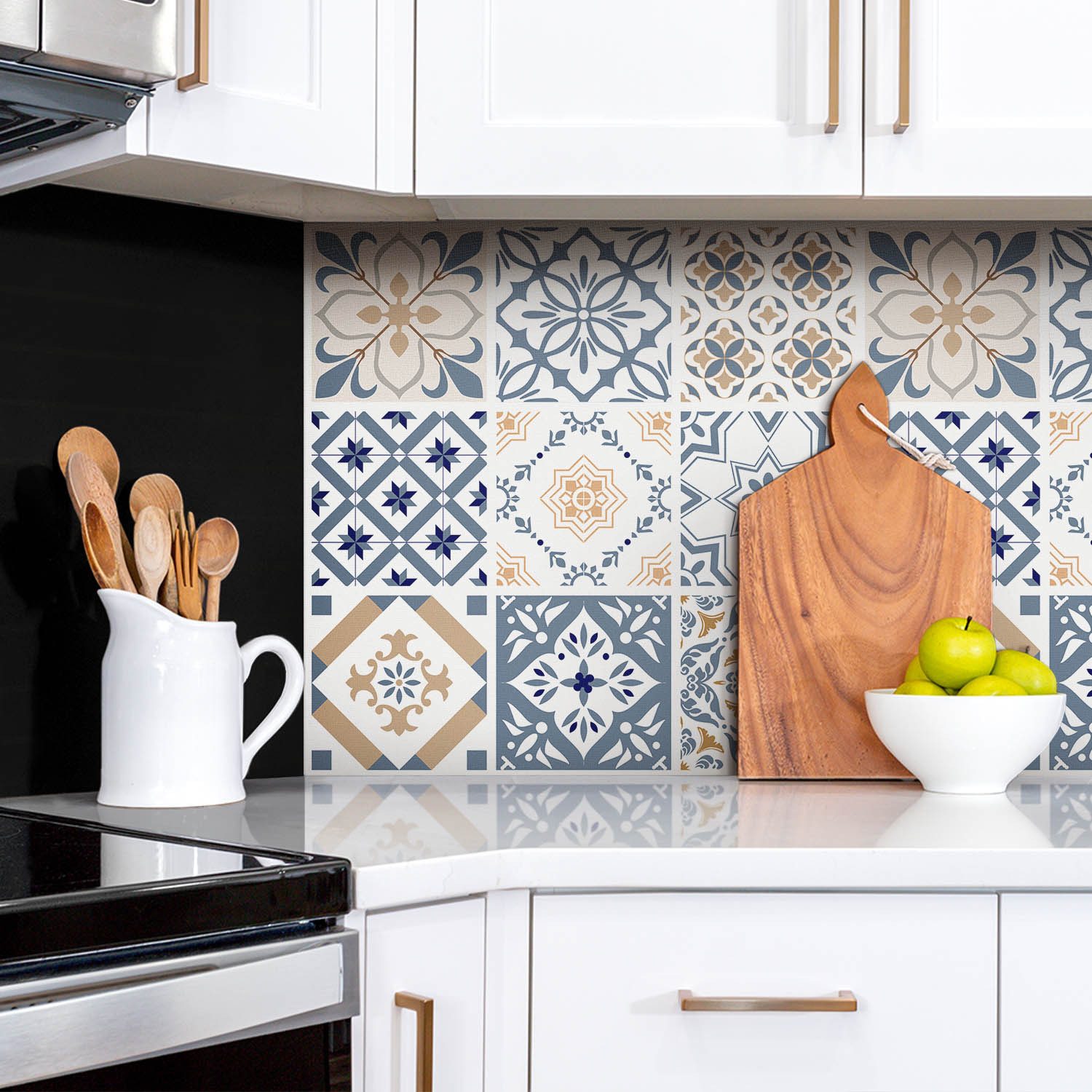 Tulup Wandpaneel Küchenrückwand Ornamentmosaik 100x50cm Vinylfliesen günstig online kaufen