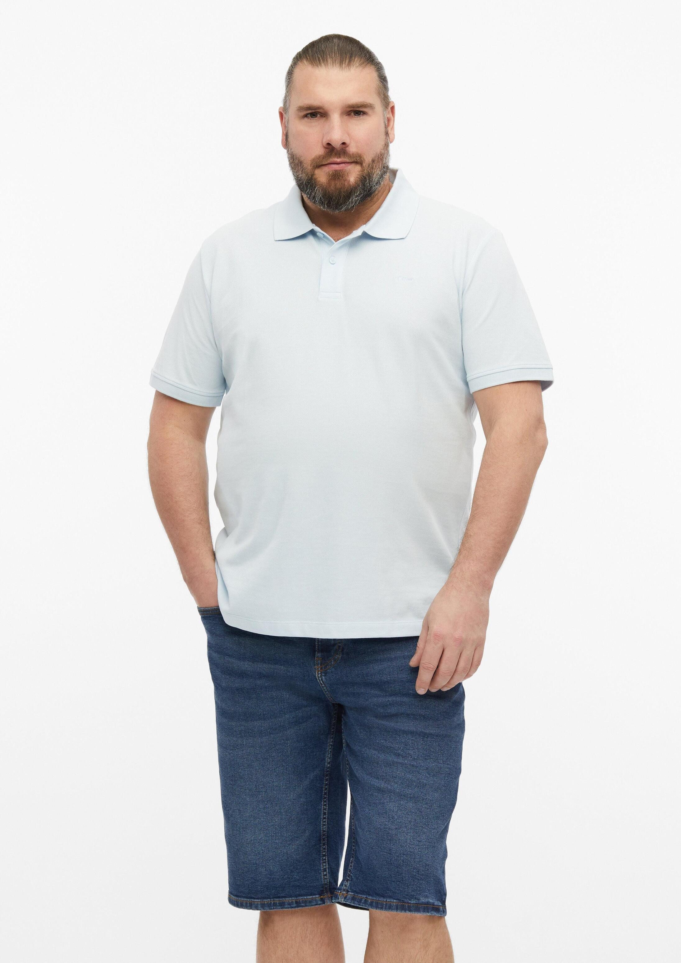 s.Oliver Kurzarmshirt Polo-Shirt Poloshirt aus Baumwollpiqué