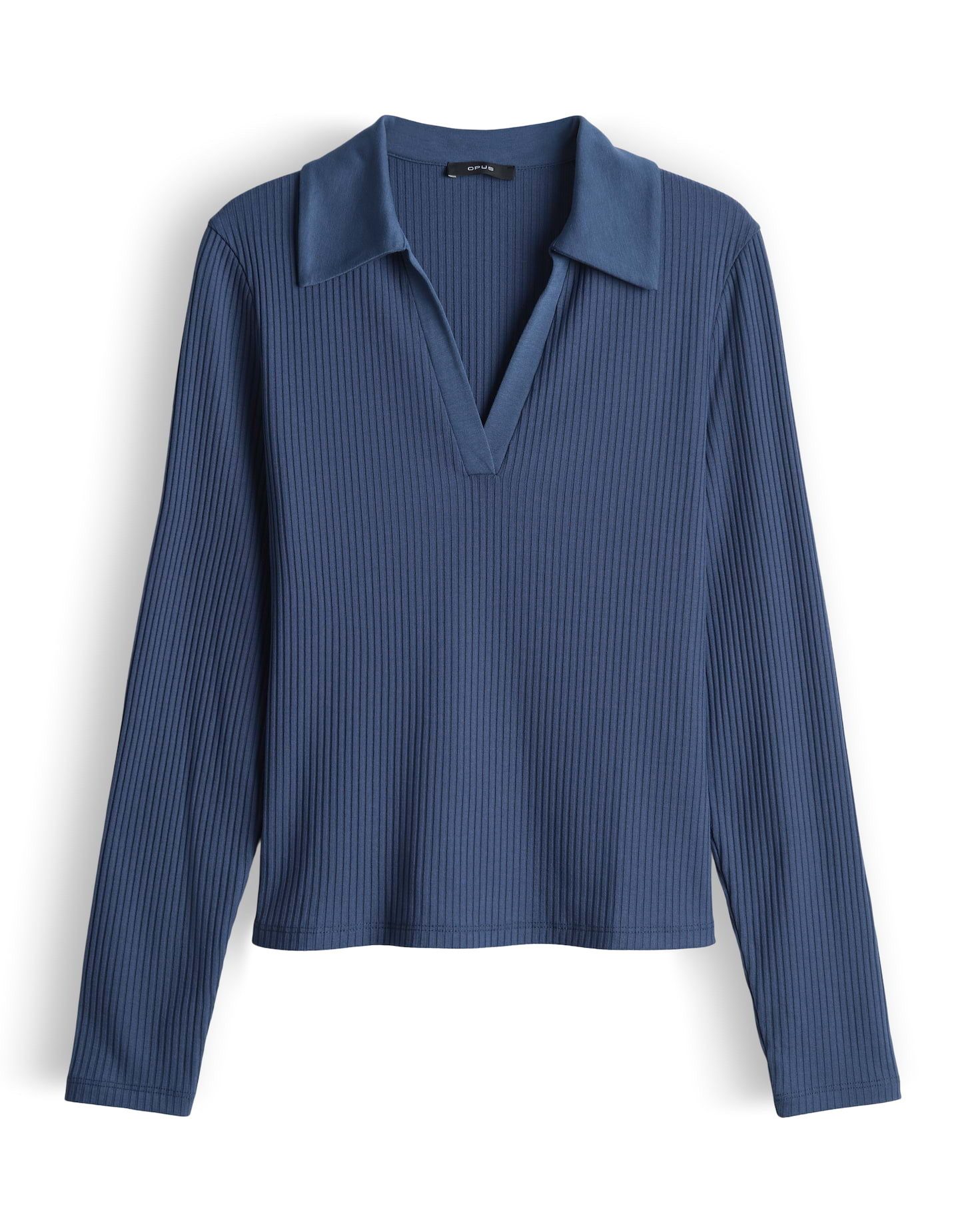 OPUS Langarm-Poloshirt Seti aus ECOVERO™ Viskose Mix Slim Fit schmale Passf günstig online kaufen