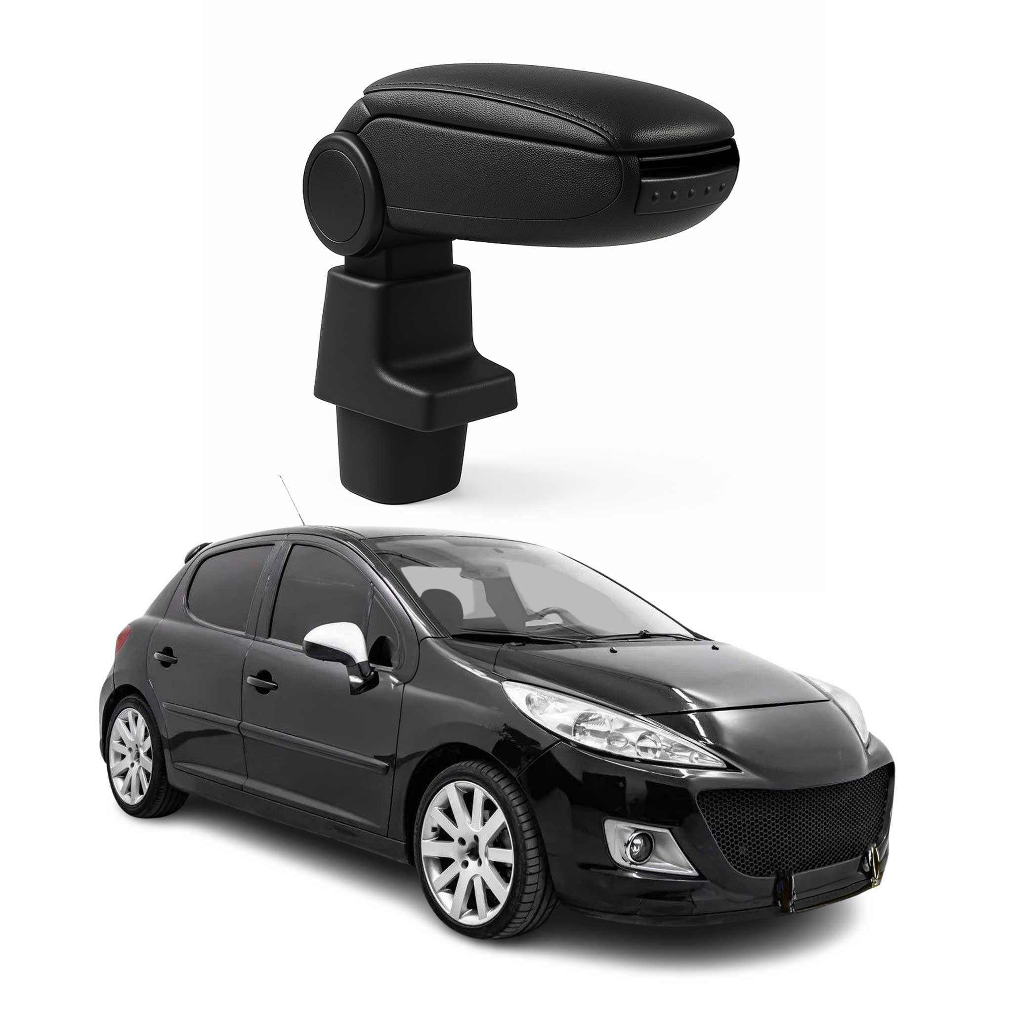 OMAC Armlehne Mittelarmlehne für Peugeot 207 2006-2012 PU-Leder Schwarz, Langlebig,Multifunktional,Einfache Installation