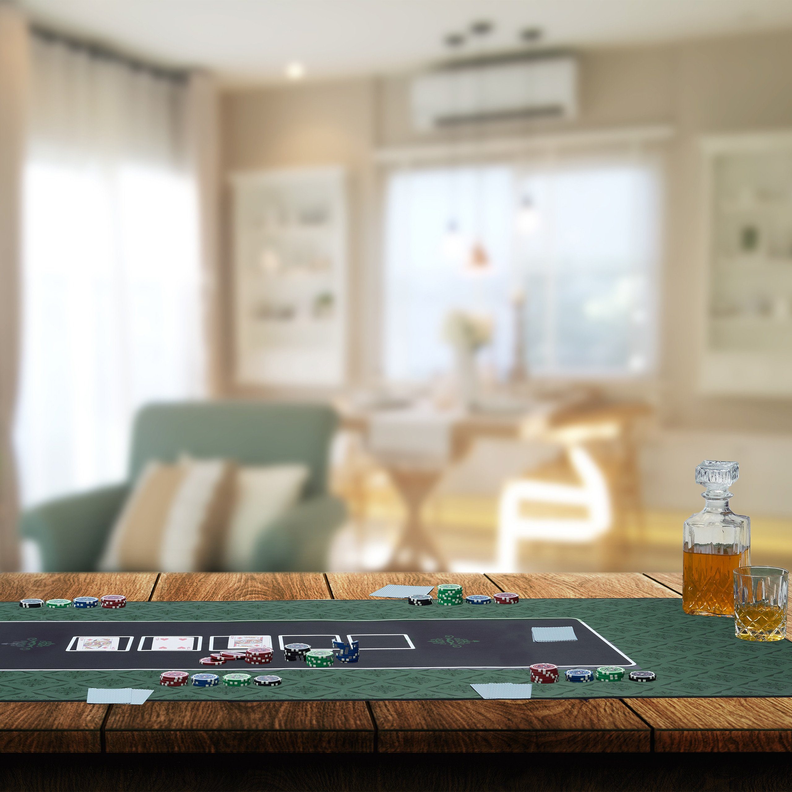 relaxdays Spieltisch Pokermatte 180x90, grün günstig online kaufen