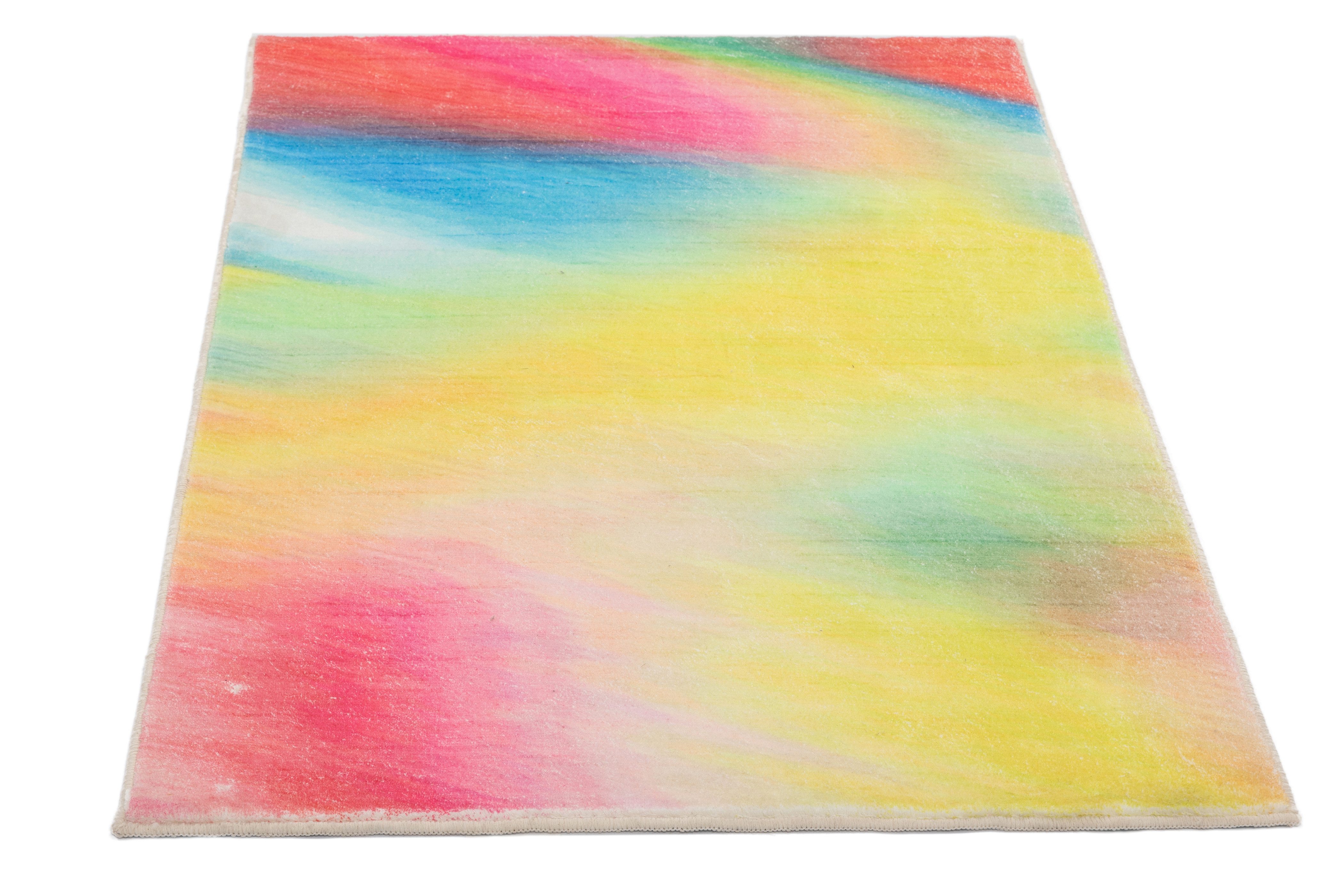 Gino Falcone Badematte Ariella GF-153, Höhe 7 mm, rutschhemmend beschichtet, fußbodenheizungsgeeignet, Polyester, rechteckig, Badteppich, bedruckt, modernes Design, Farbverlauf, weich & kuschelig