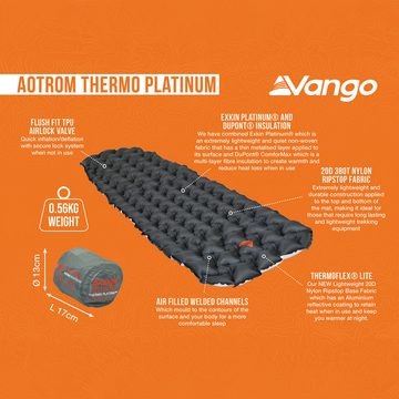 Vango Isomatte Trekking Isomatte Aotrom Thermo Platinum, Luftbett Camping Matte 0,56 kg