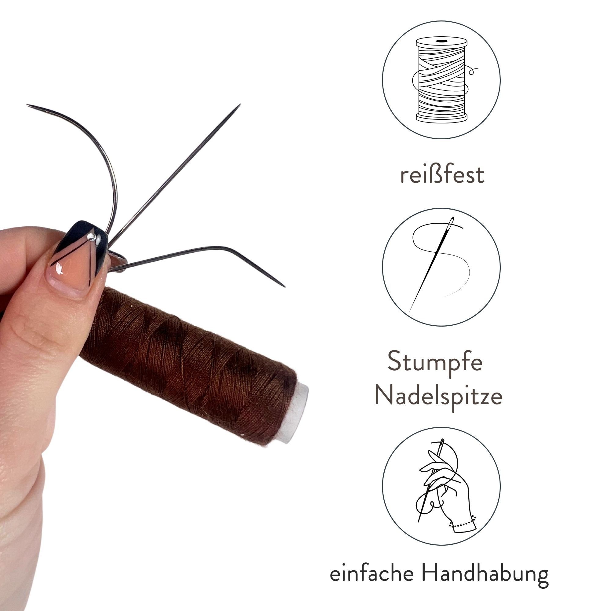 hair2heart Echthaar-Extension Tressen Starter Set Braun