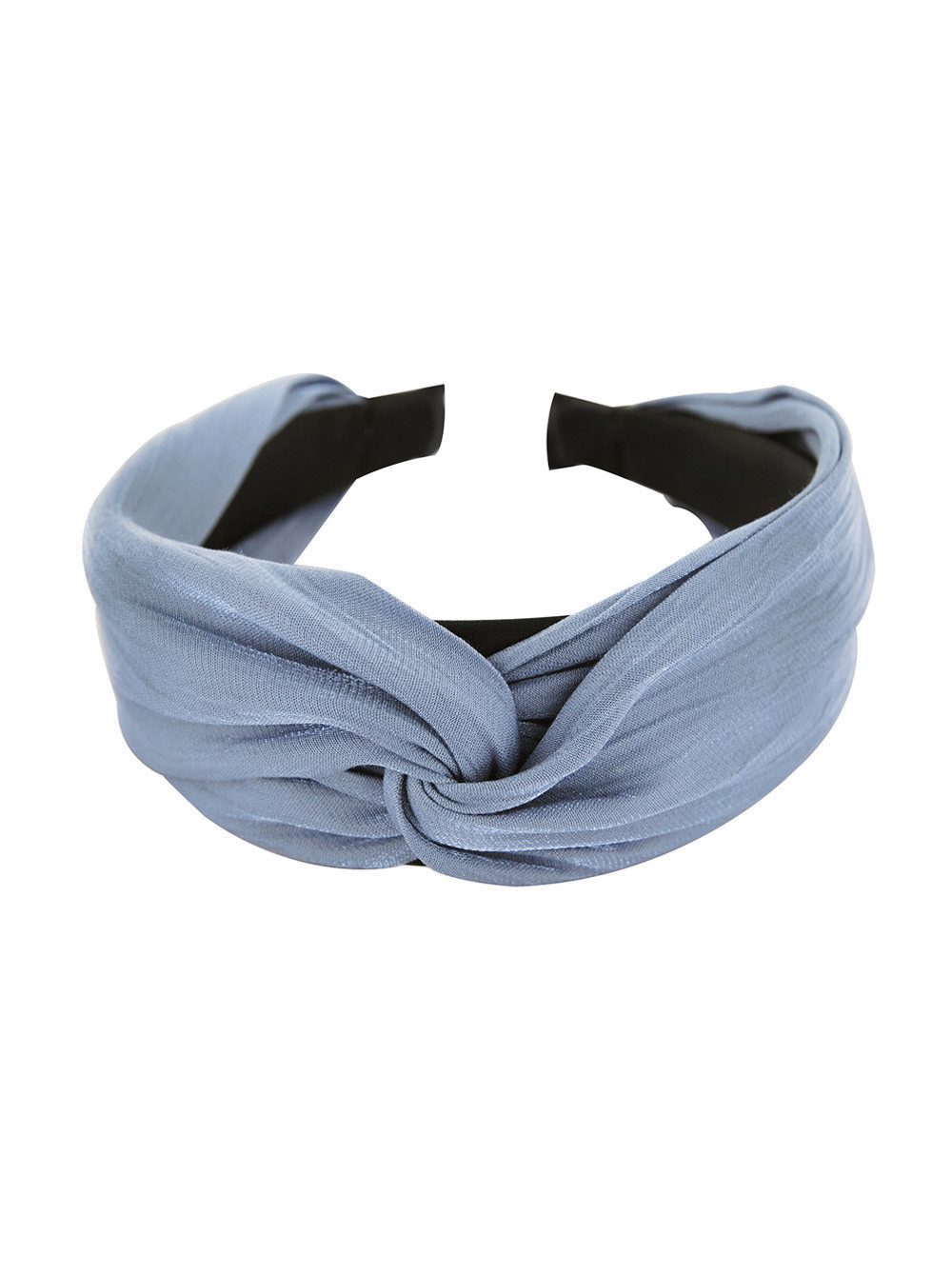 axy Haarreif Breiter Haarreif mit raffinierten Knoten, Gefalteter Stoff mit leichtem Glanz, Vintage Haareifen Haarband