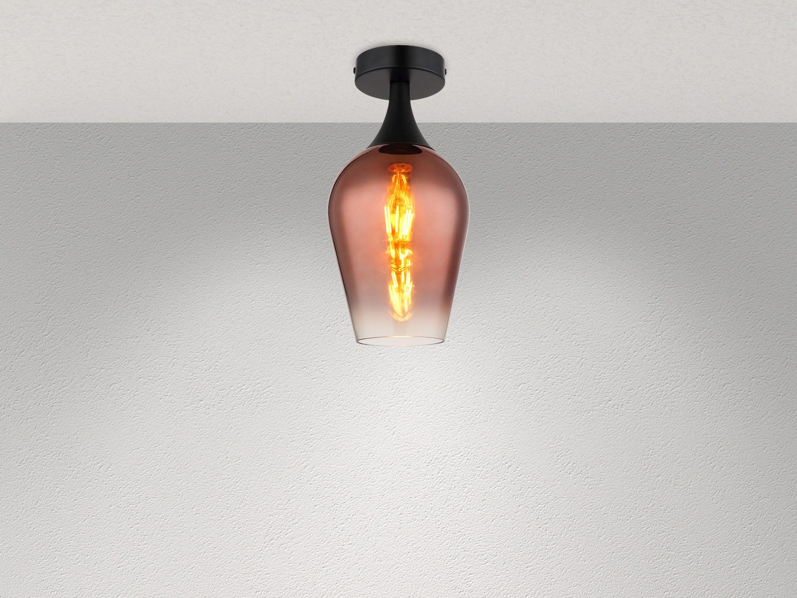 GLOBO LIGHTING LED Deckenleuchte, LED wechselbar, warmweiß, Ausgefallene kleine Lampen für Esstisch Treppenhaus Kupferfarbig Ø15cm