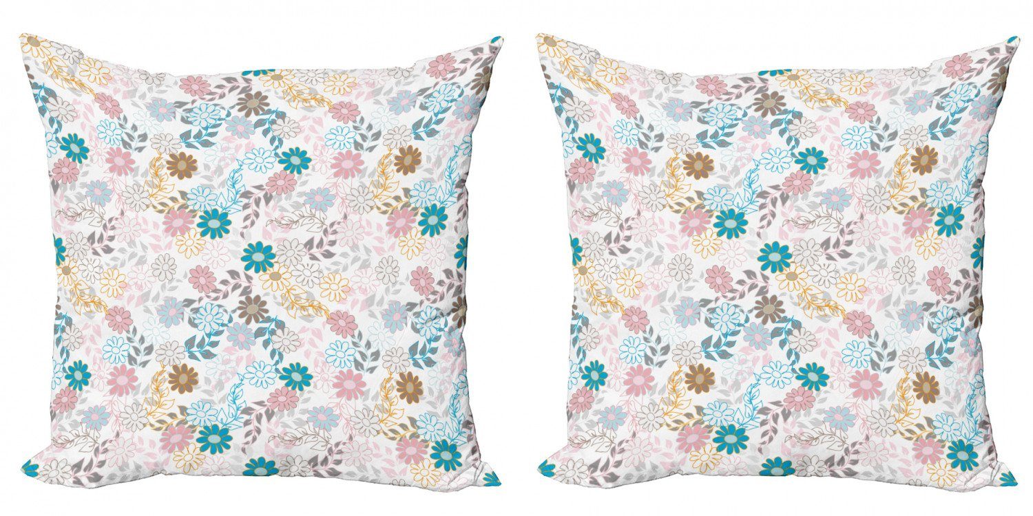 Kissenbezüge Stück), Gänseblümchen Digitaldruck, (2 Doppelseitiger Pastell Abakuhaus Blumen Accent Modern