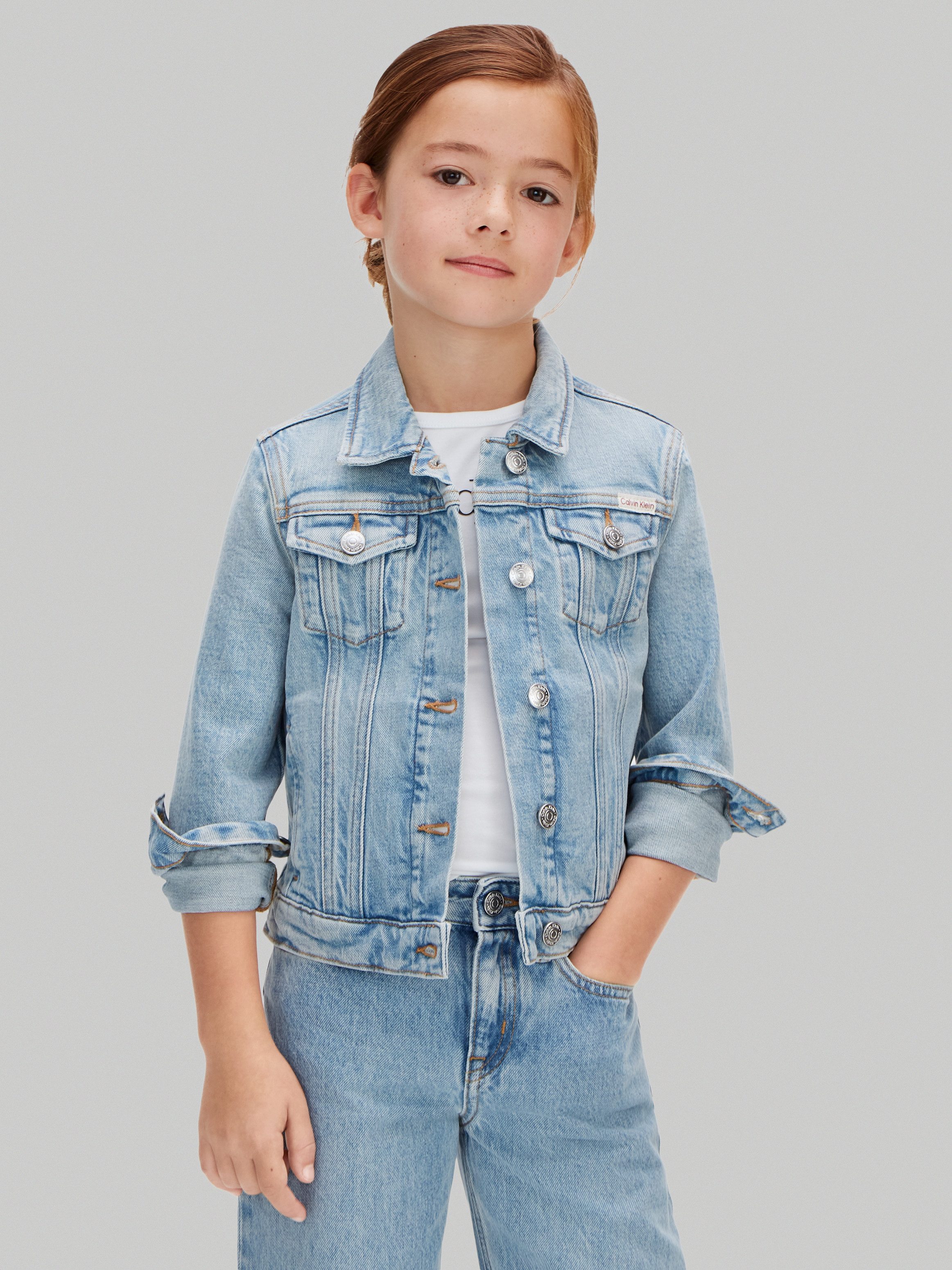 Calvin Klein Jeans Jeansjacke DENIM WASH Regular fit für Kinder mit Taschen