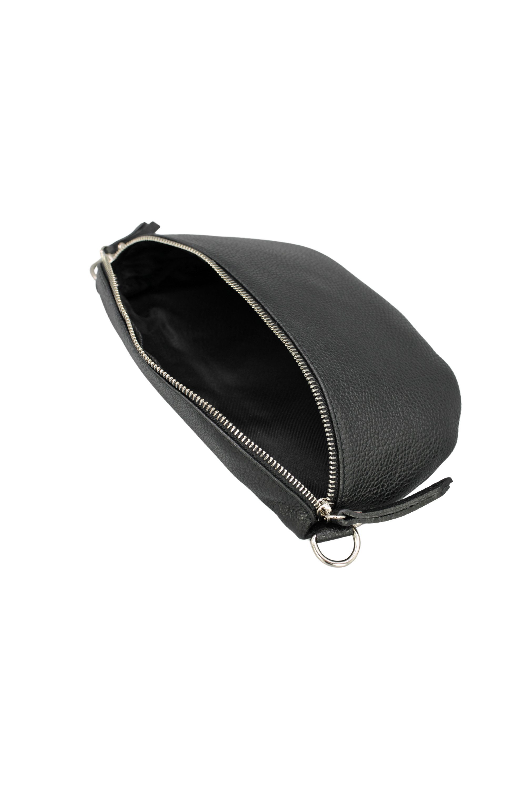 BRISE TASCHE Schultertasche Serra Echtledertasche mit 2 Riemen, Bauchtasche vielseitig tragbar, 2 Trageriemen: Leder & Zickzack-Design, verstellbar, Echtleder