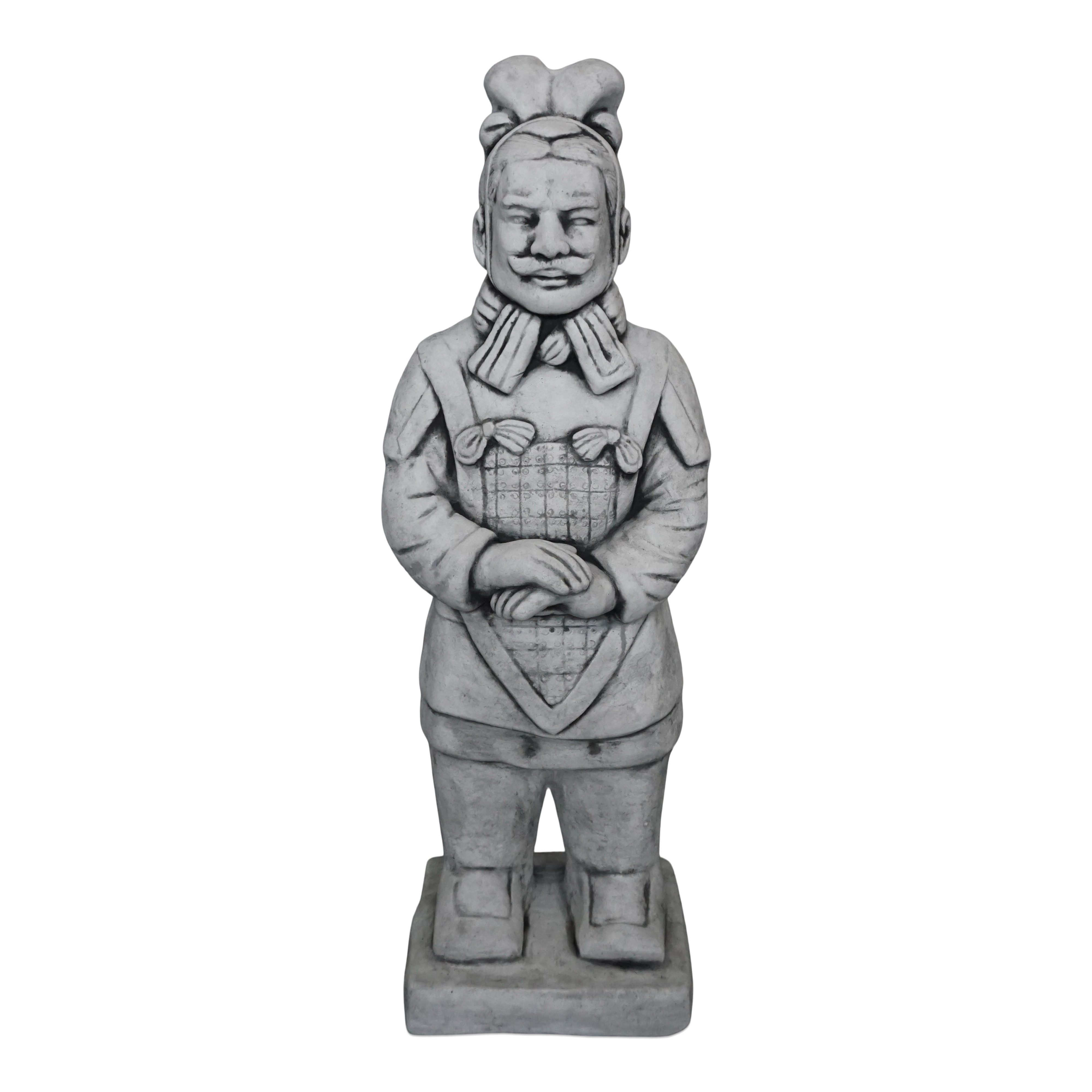 gartendekoparadies.de Gartenfigur Statue Terracotta-Krieger-Motiv I, Steinfigur, H. 60 cm, 17 kg, Frostsicher